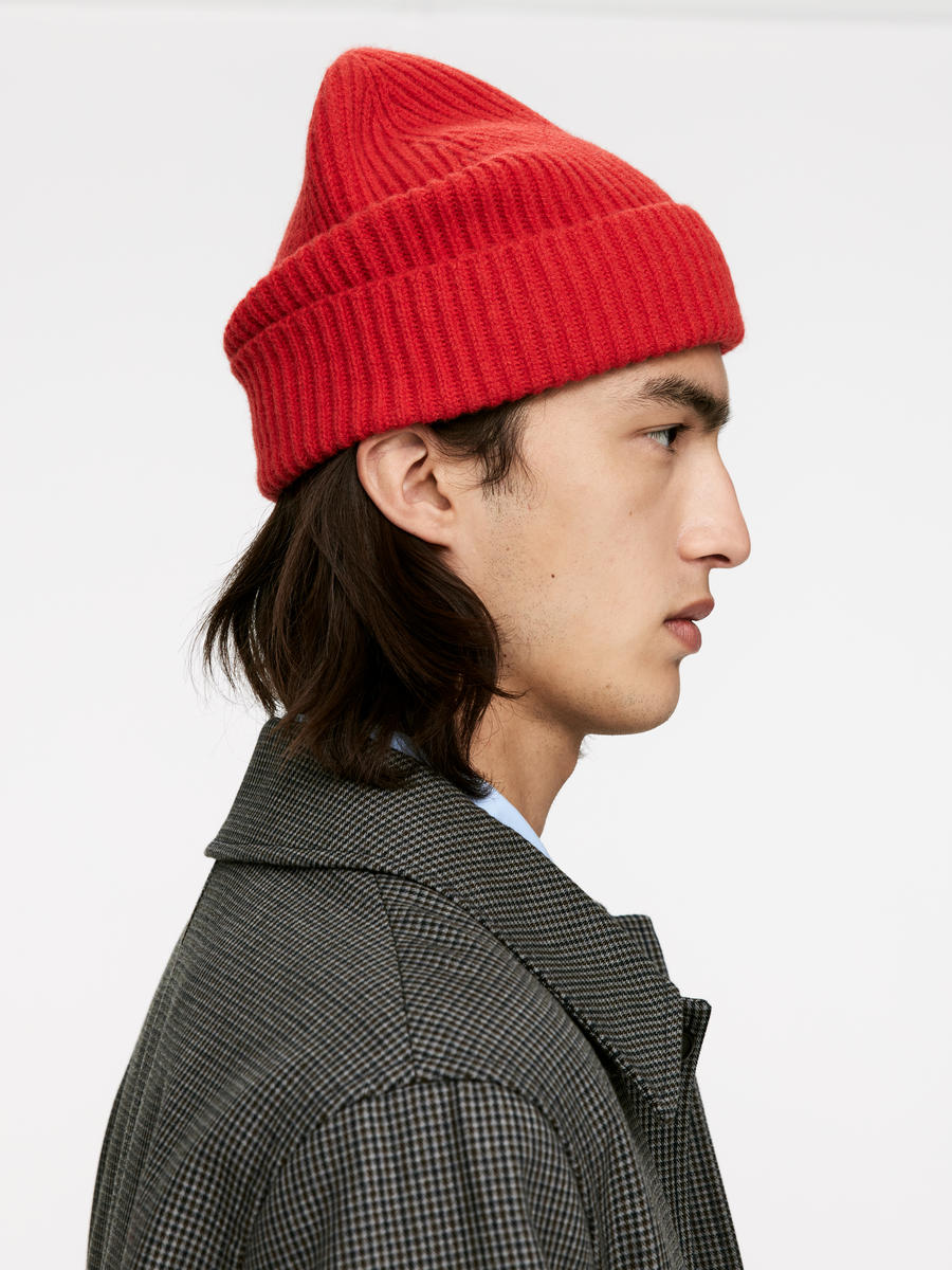 Rib-Knit Wool-Blend Beanie-#BA2127-12923