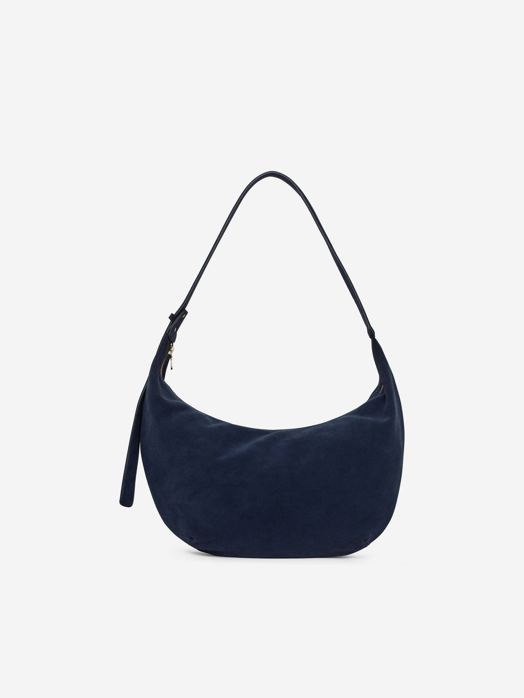 Curved Suede Bag - Dark Blue - Women - StillMedia/DescriptiveStillLife - 8