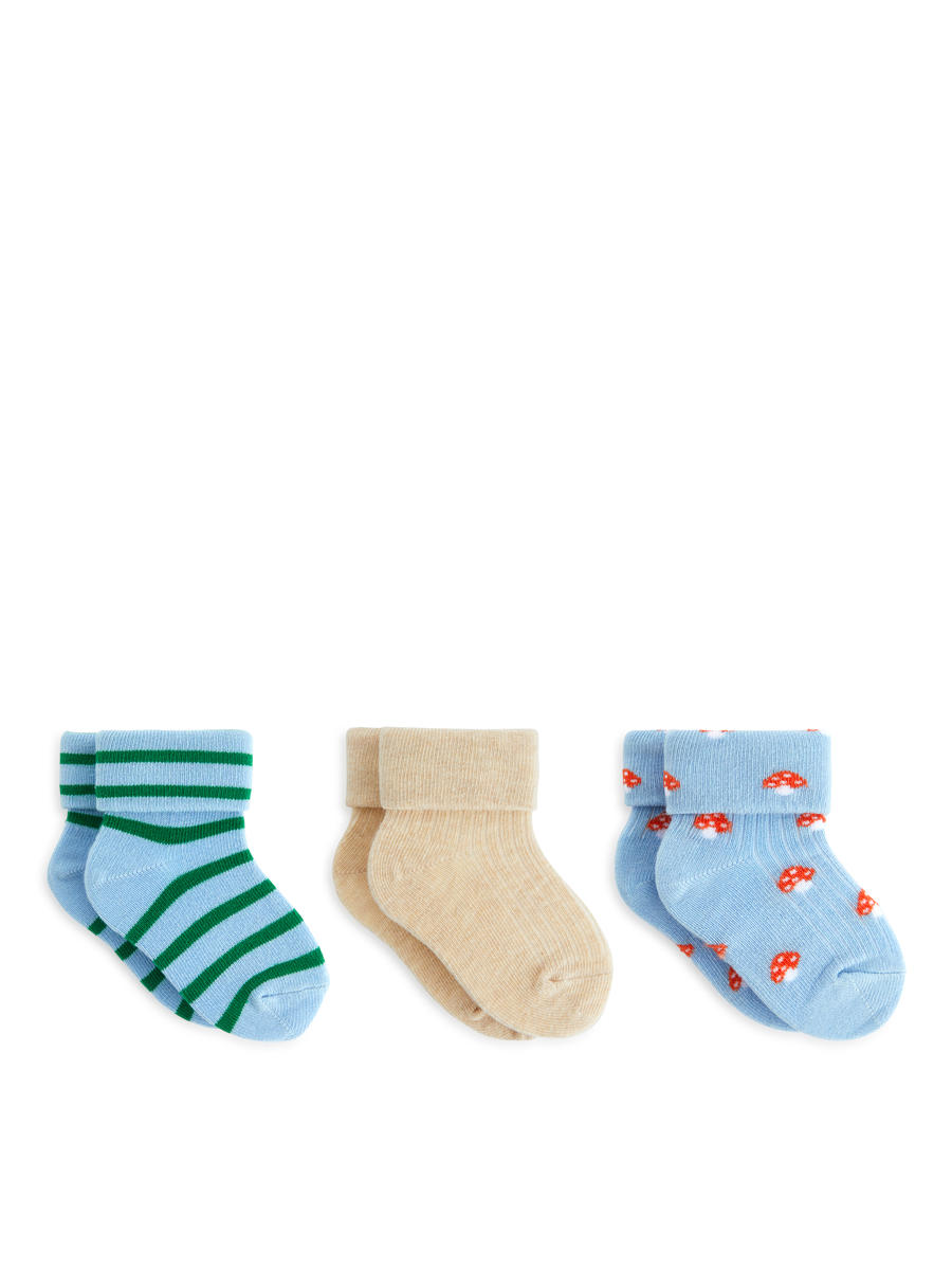 Gerippte Socken, 3er-Pack-#A3BBE0-13144