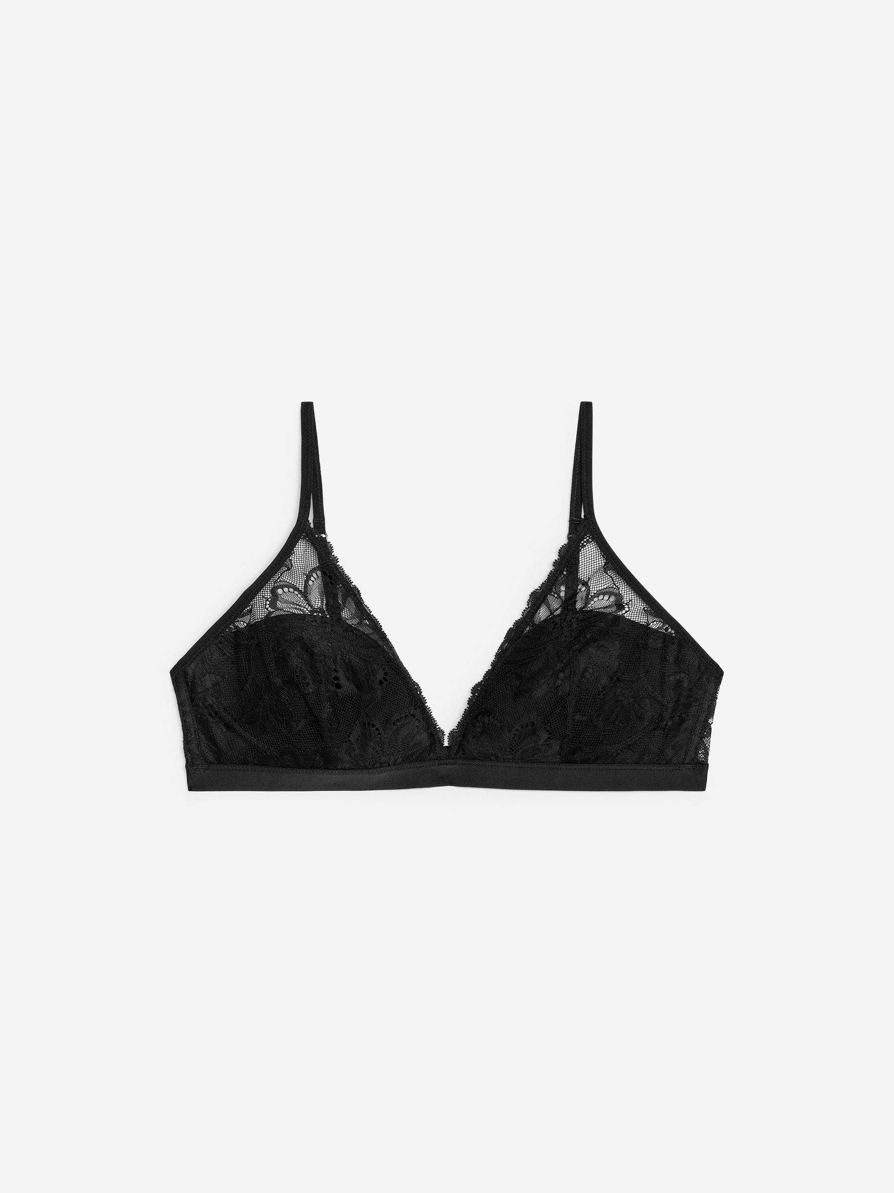 Padded Lace Bra-Black-11779