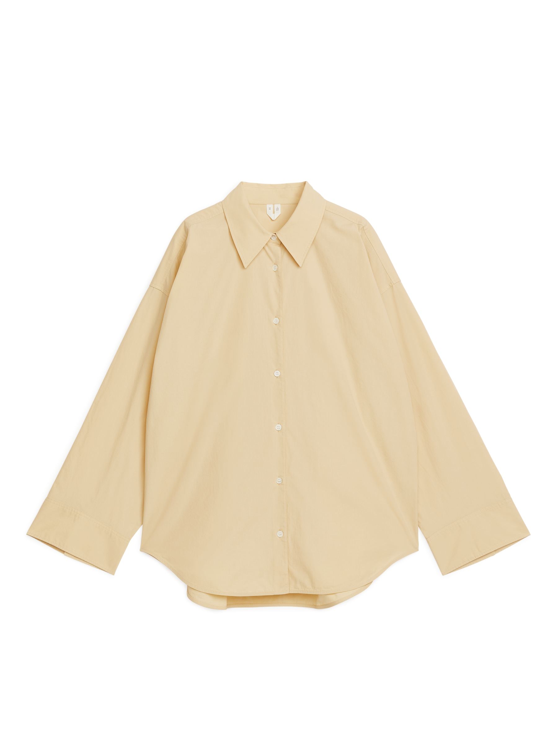 Relaxed Poplin Shirt-#CDB892-1642