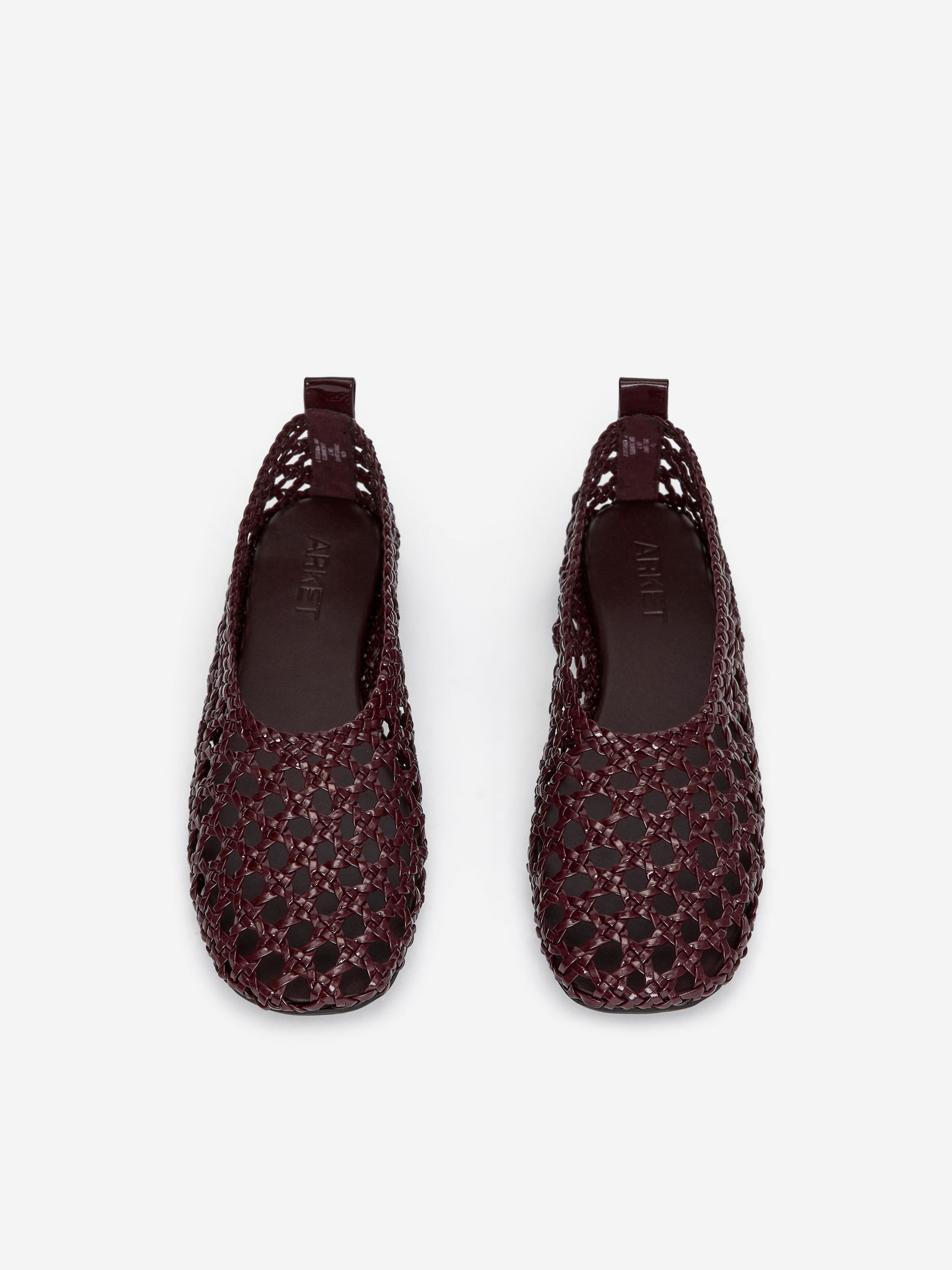 Woven Patent Leather Flats - Dark Red - Women - StillMedia/DescriptiveStillLife - 4