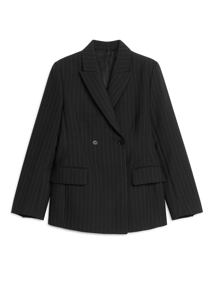 Zweireihiger Blazer mit Nadelstreifen-#272628-6913