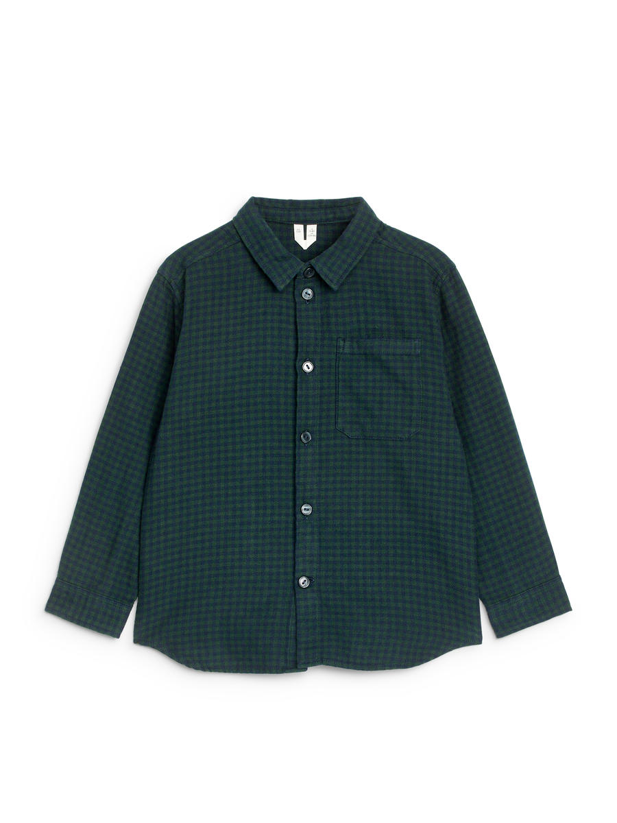 Checked Flannel Shirt-#23263B-12957