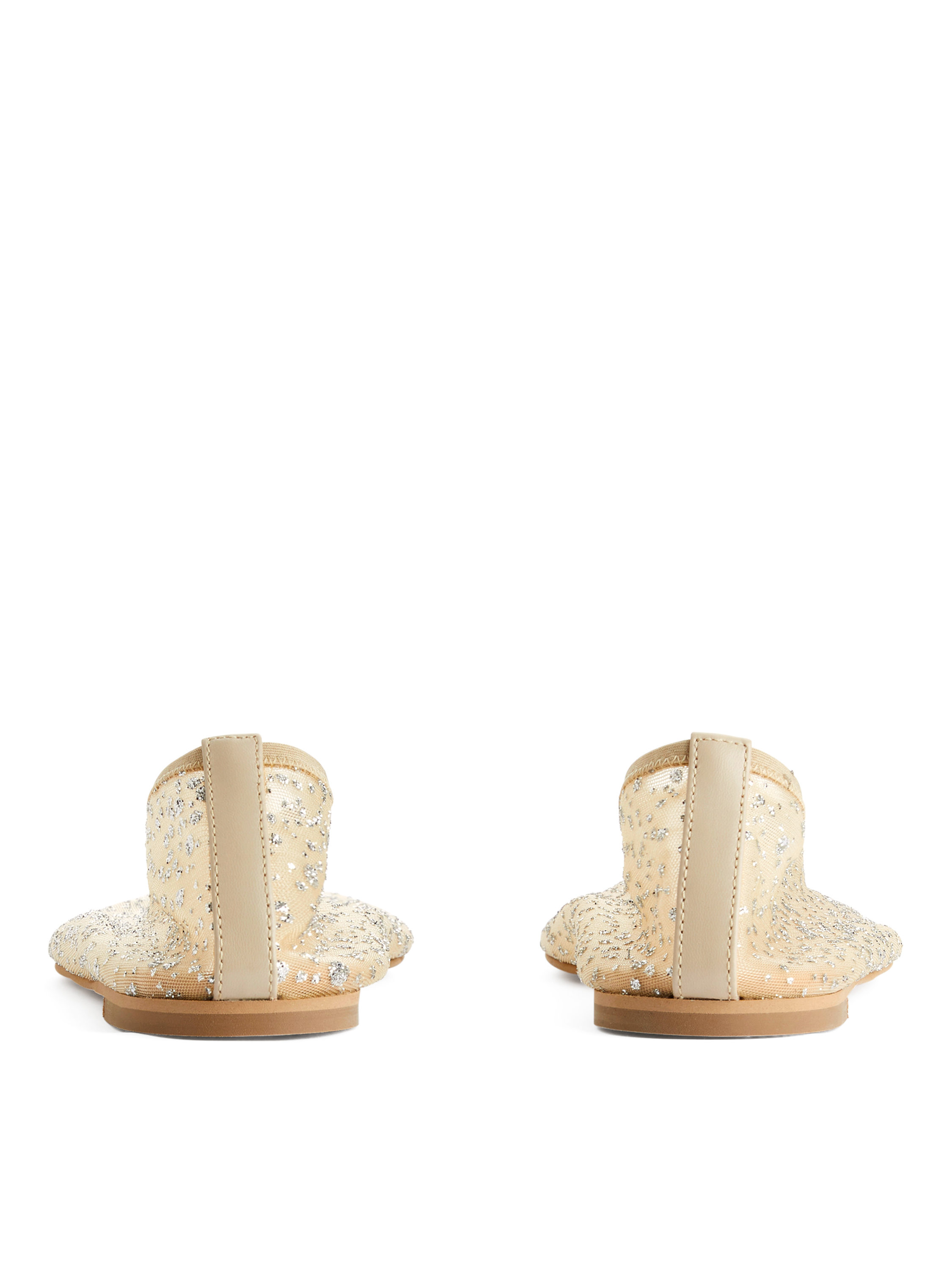 Glitter Mesh Ballerinas – Beige/Silver – Women – ARKET NL