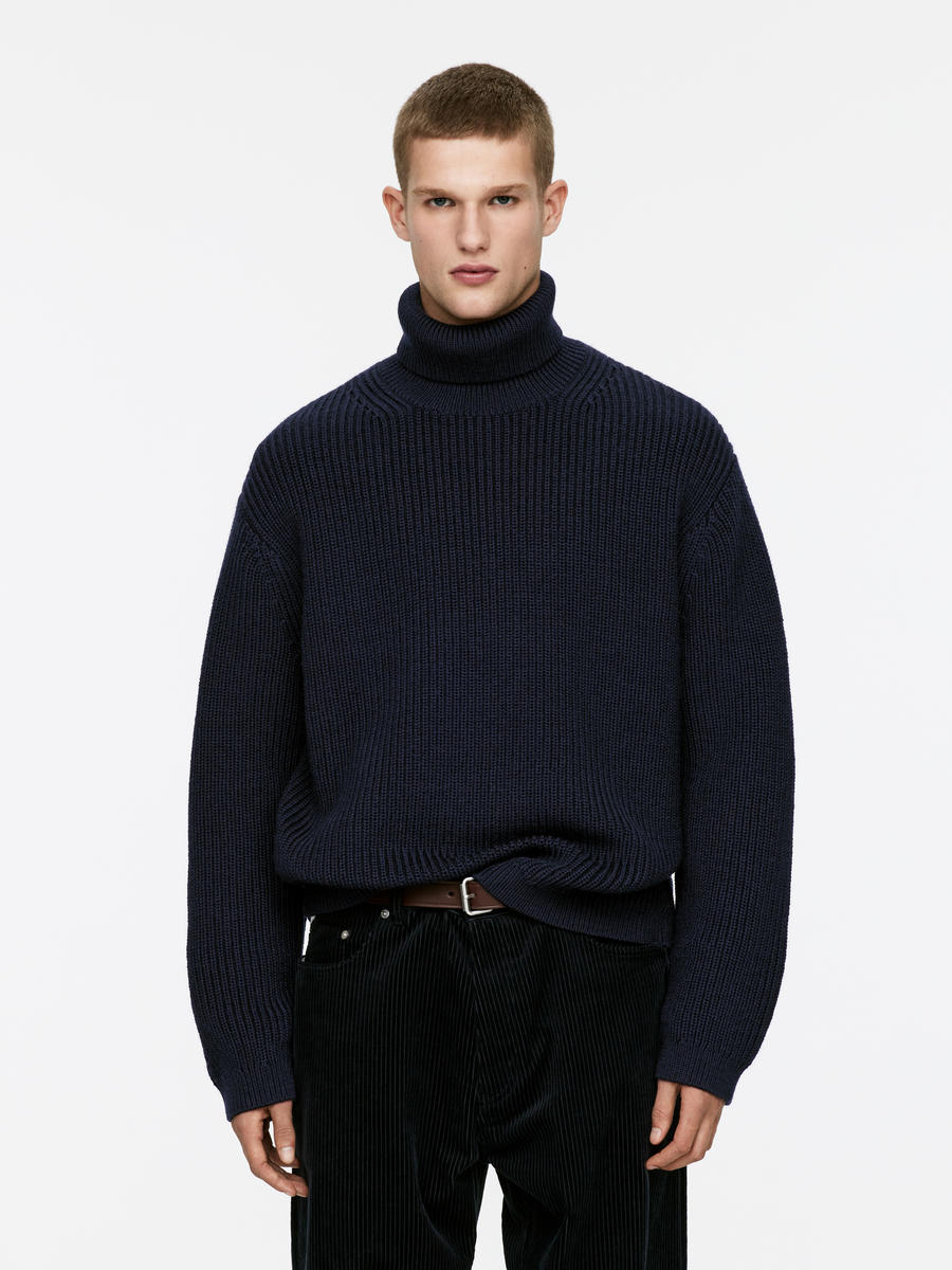 Heavy Wool Roll-Neck Jumper-#272930-4028