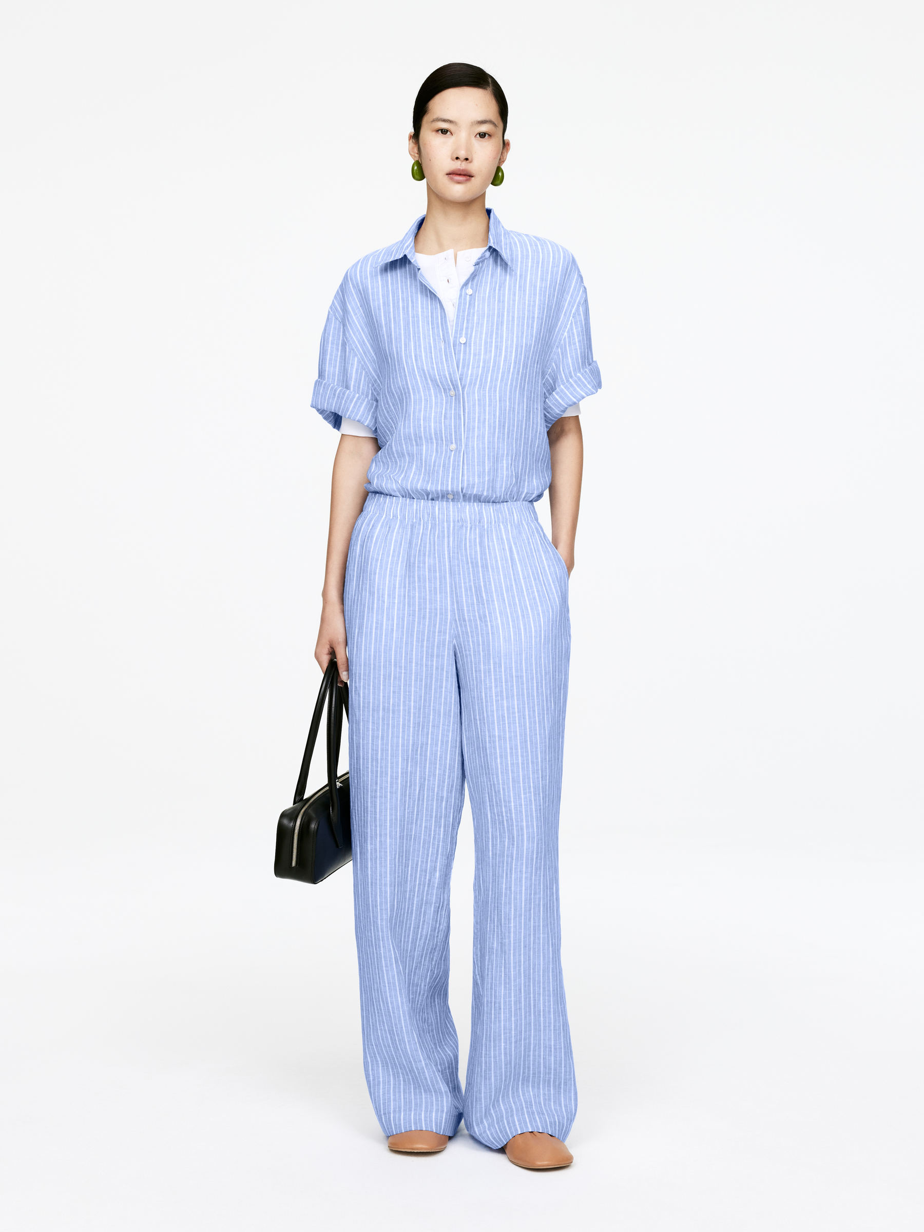 Linen Trousers-#657CBE-15864
