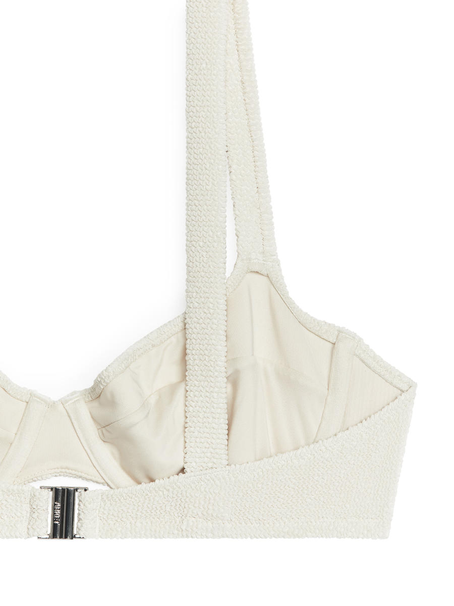 Crinkle Wired Bikini Top - Off White - Women - 1143577007