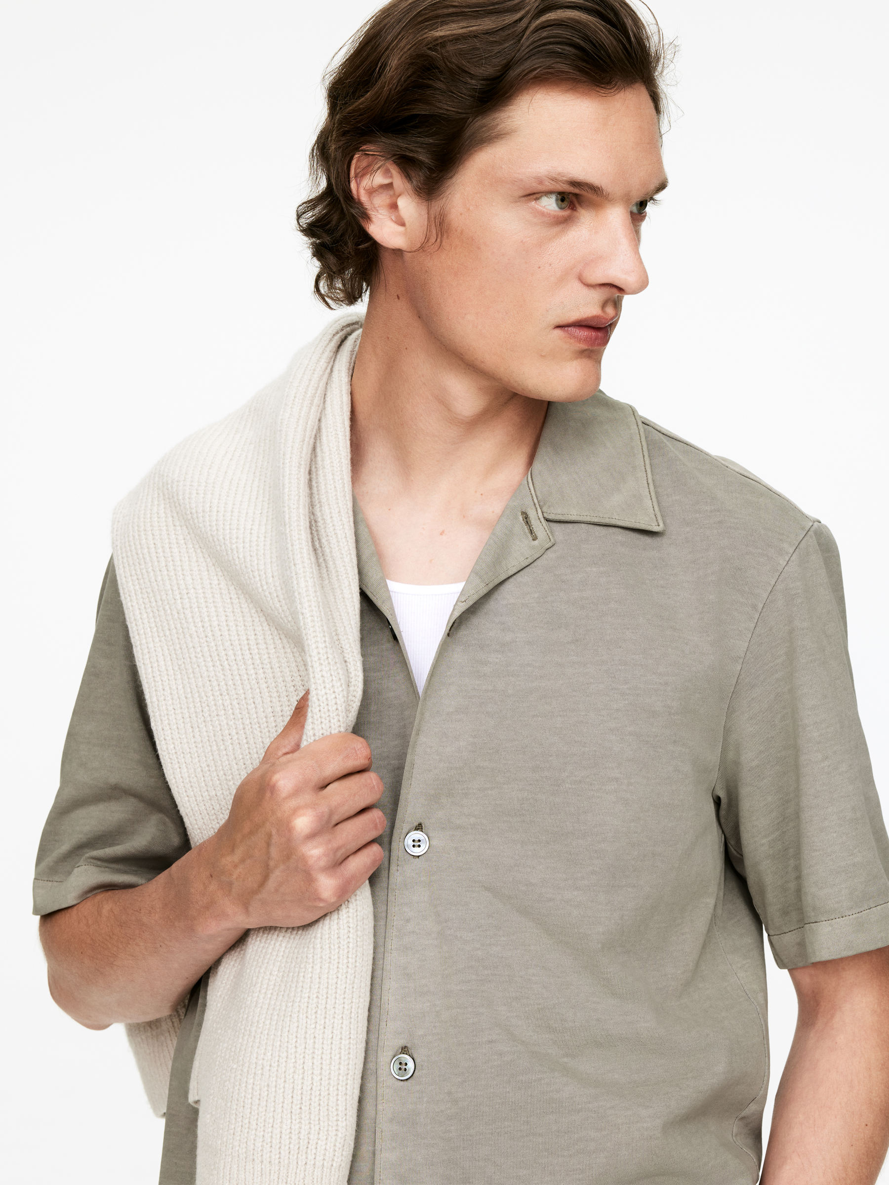Short-Sleeve Jersey Shirt - Grey - Loose fit - Men - StillMedia/Lookbook - 4