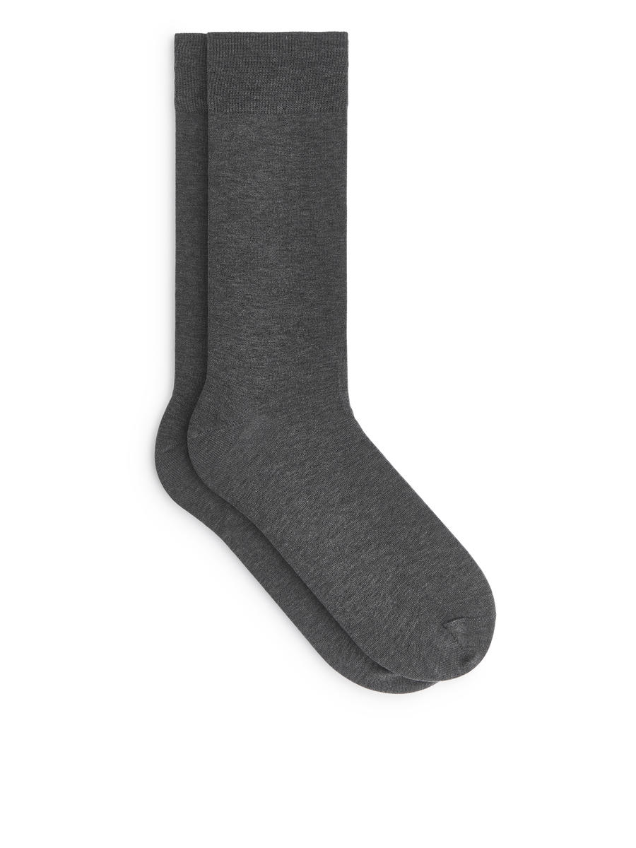 Merzerisierte Baumwollsocken-#505050-12693