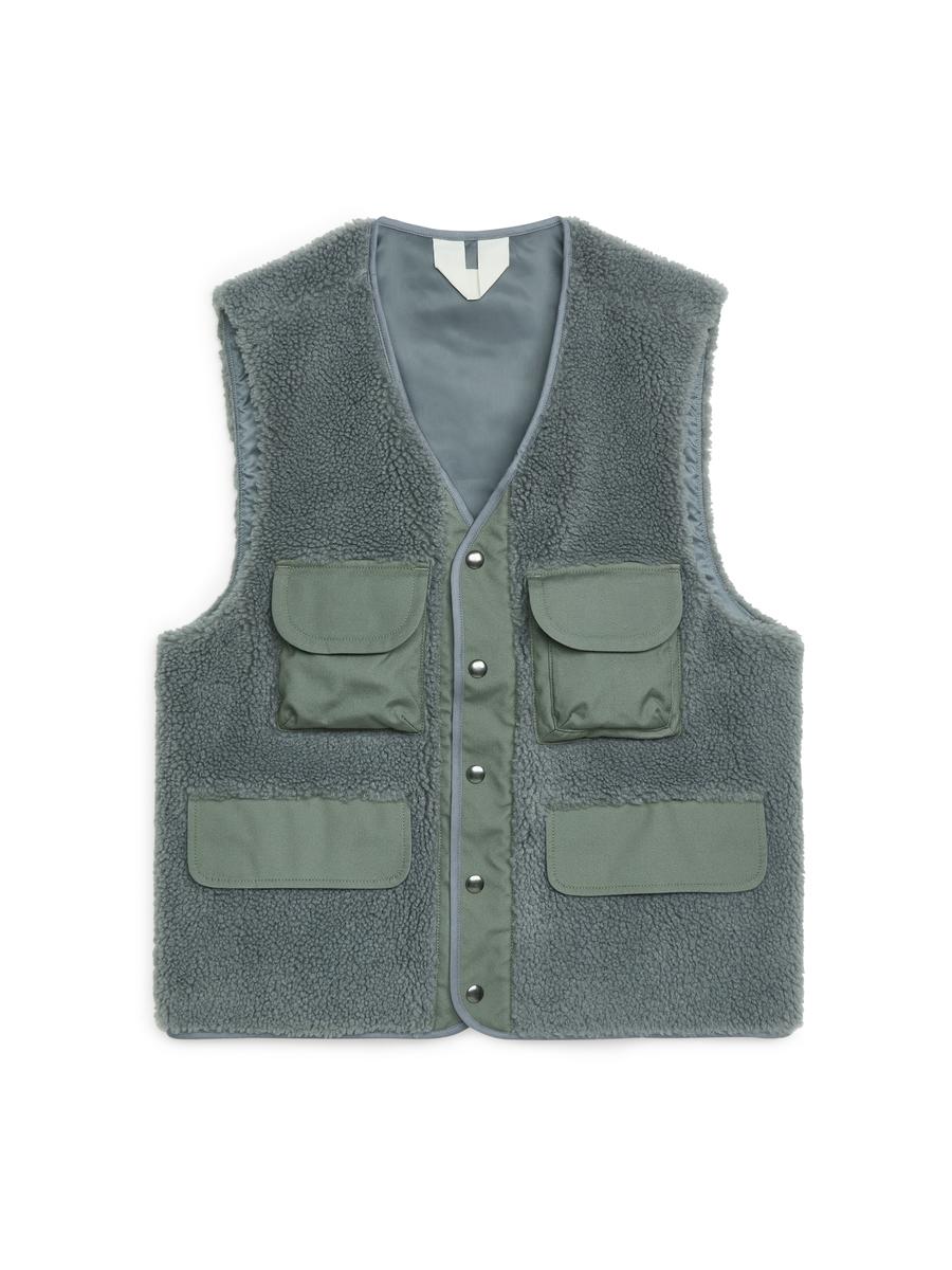 Utility Pile Vest-#676D6D-1850