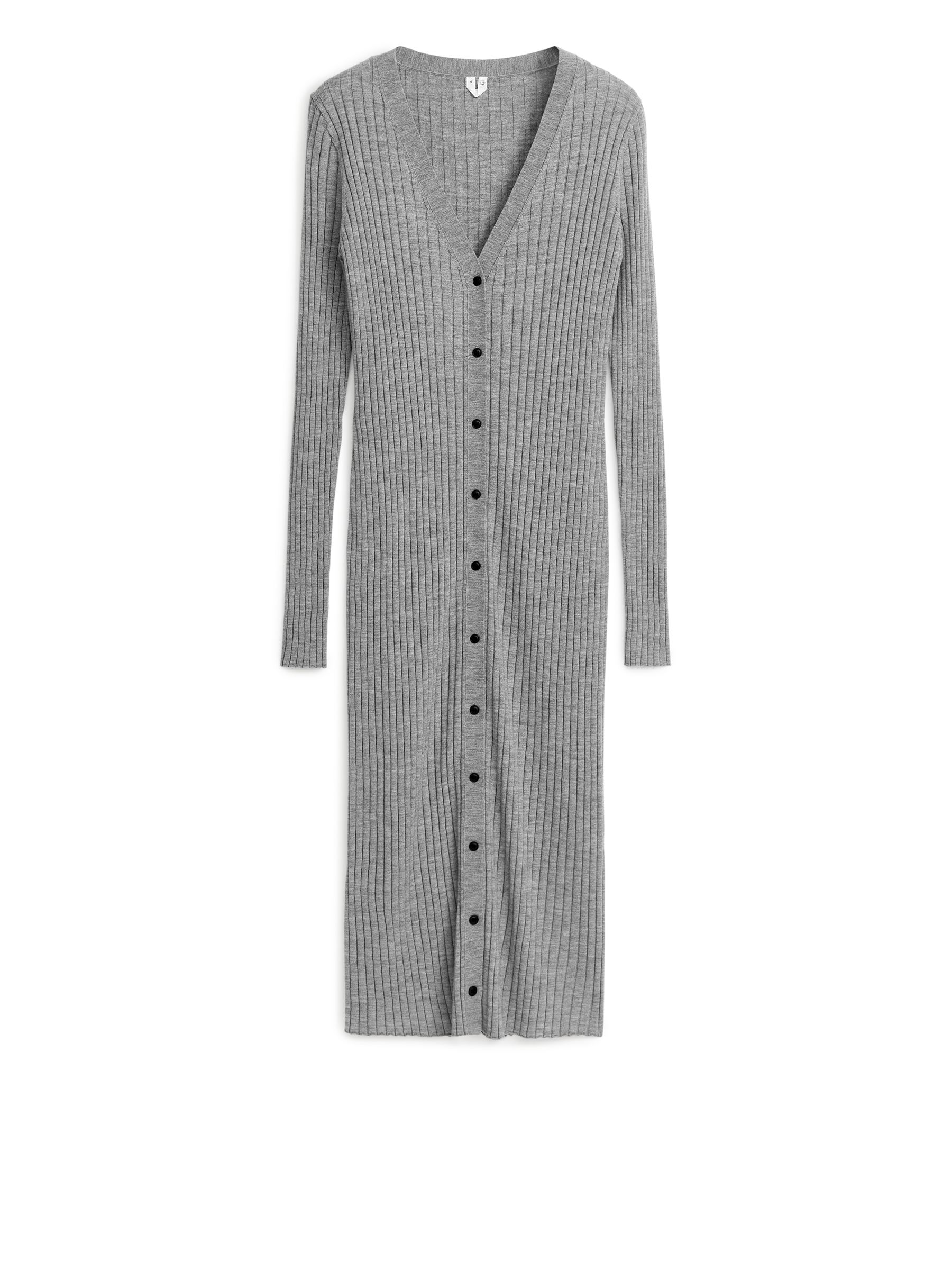 Long Merino Blend Cardigan-#C0C3C6-2299