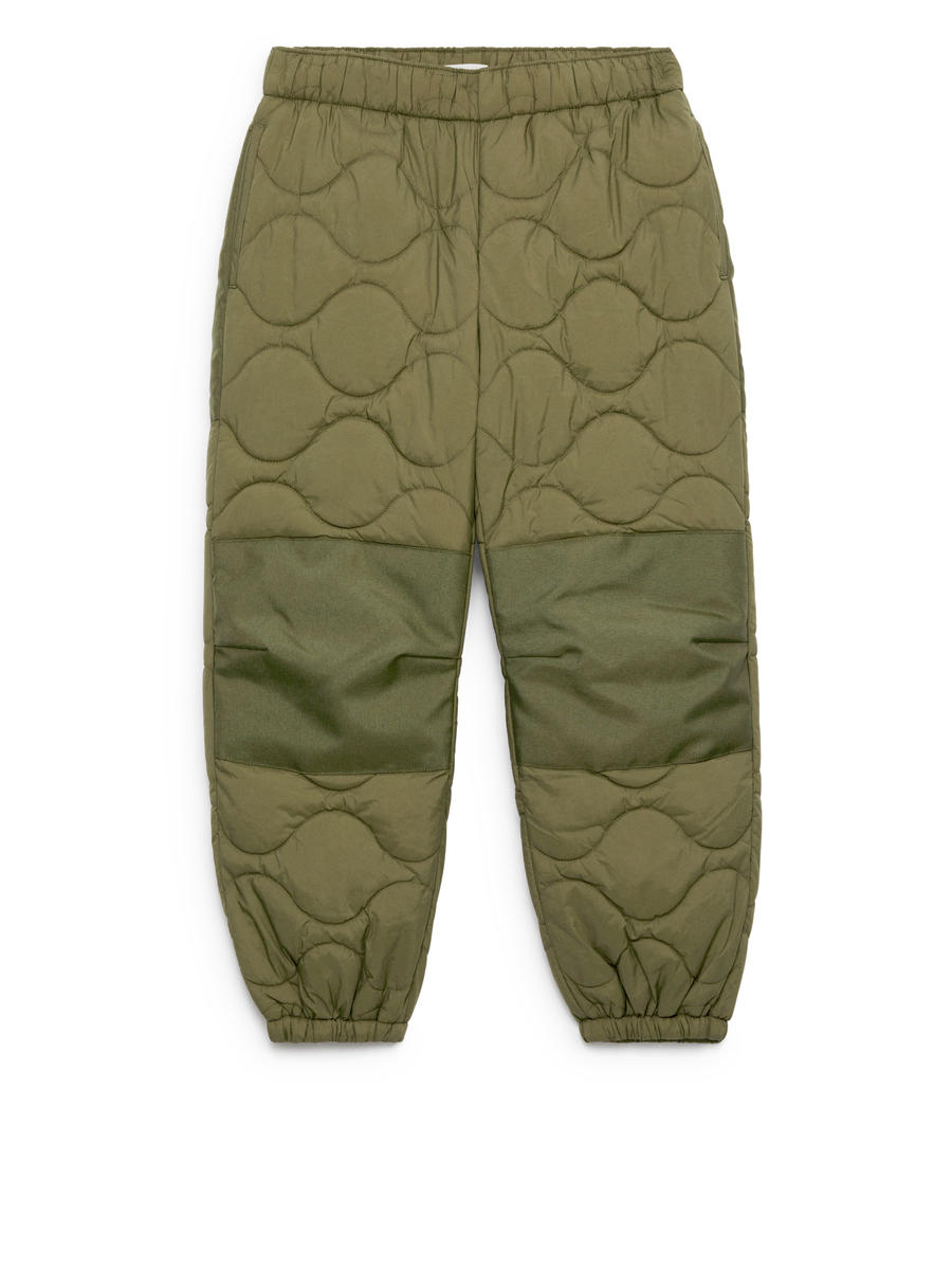 Quilted Outdoor Trousers-#6A6856-12500