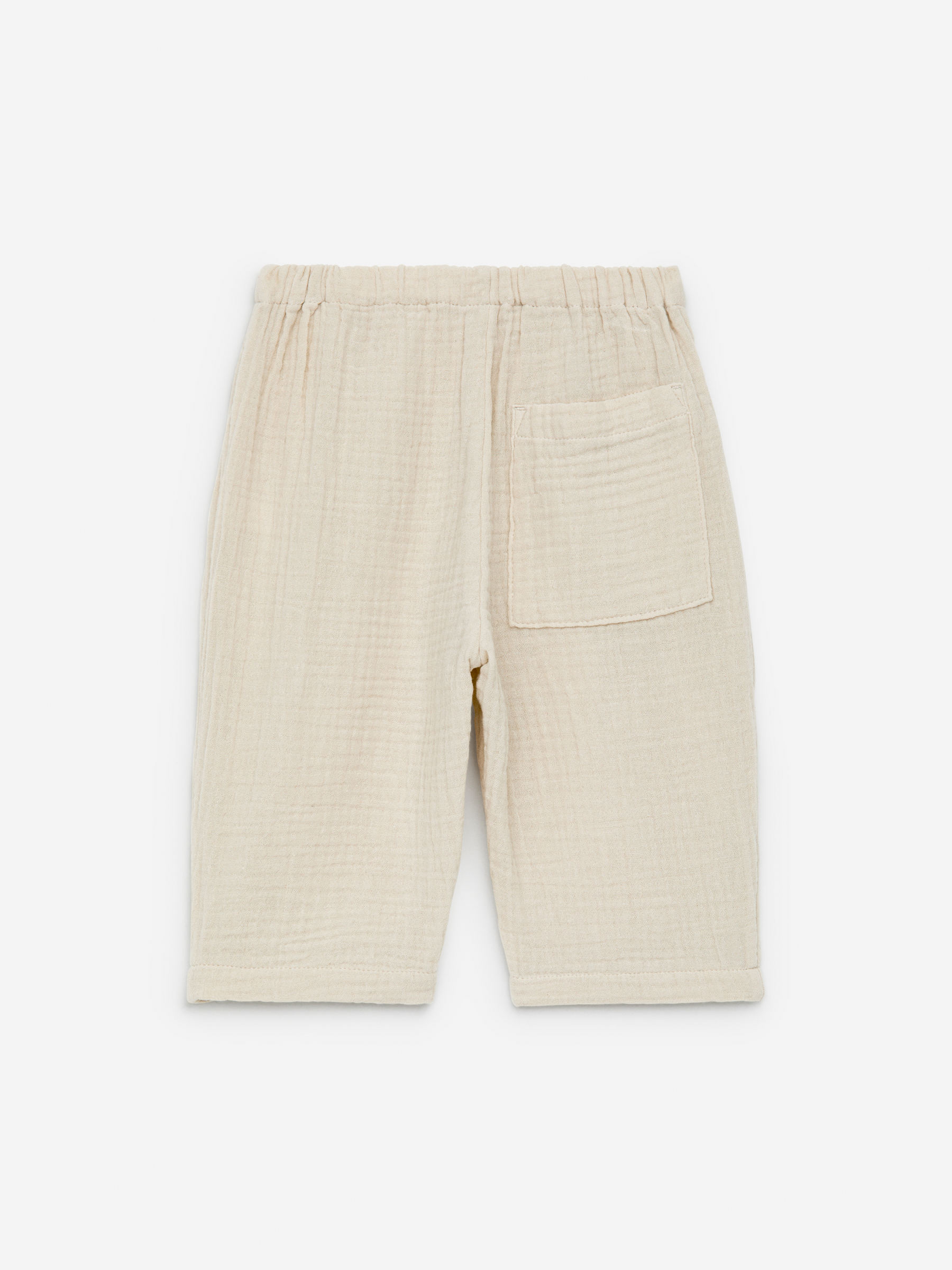 Cotton Muslin Trousers-#CEC6B9-14583