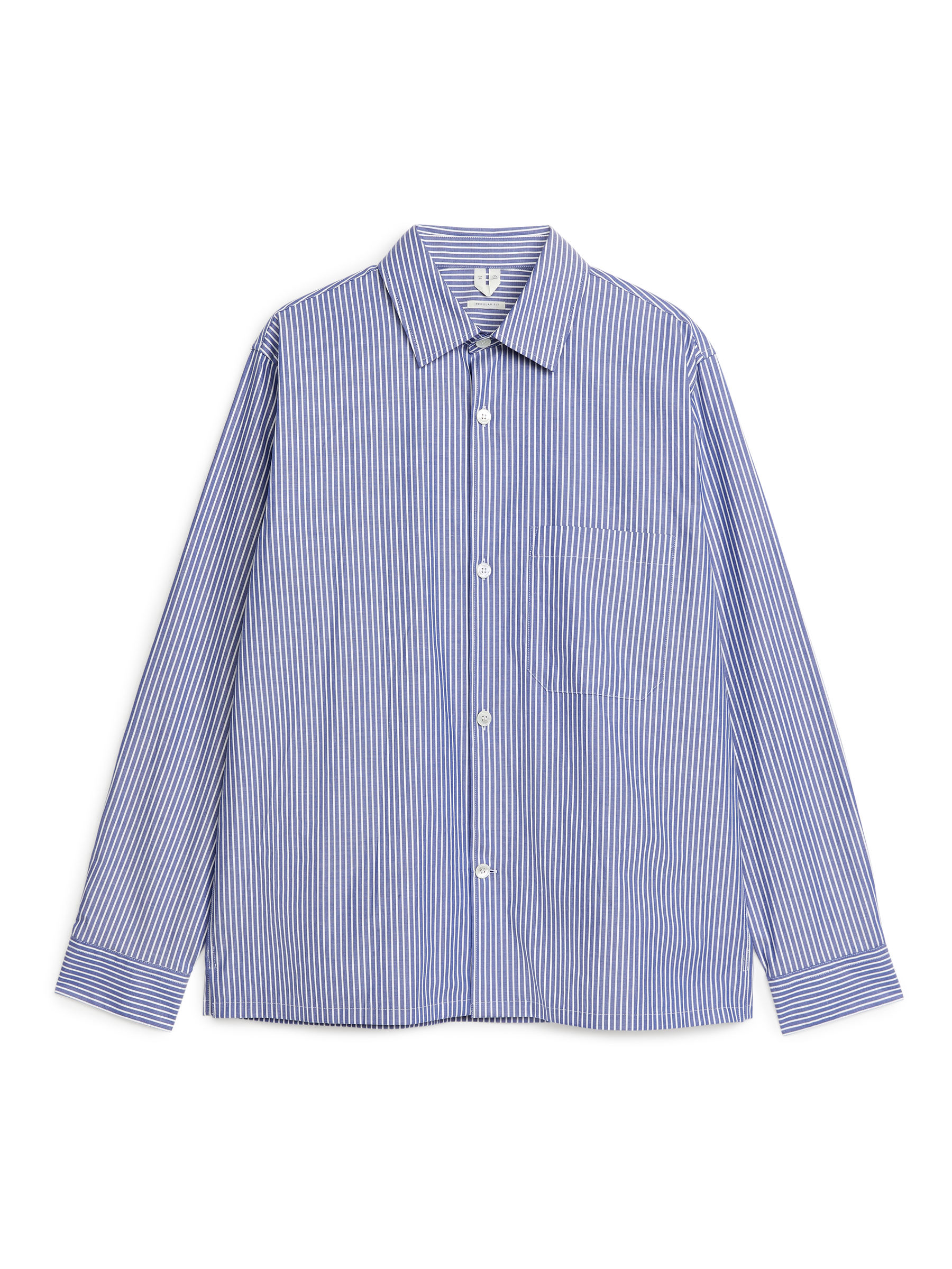 Cotton Twill Overshirt - Blue/White - Relaxed fit - Men - StillMedia/DescriptiveStillLife - 2