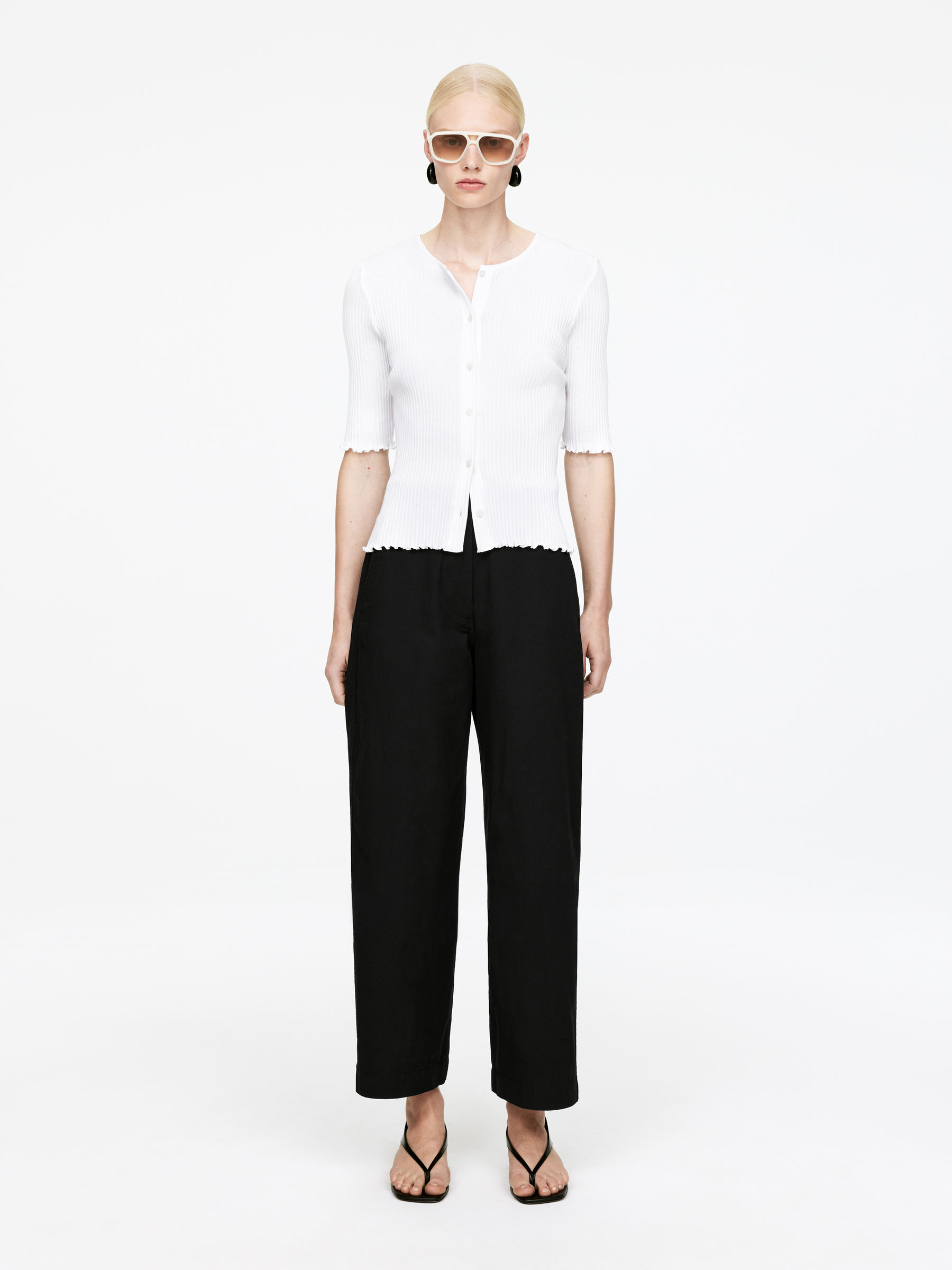 Cropped Chino Trousers-#272627-15884