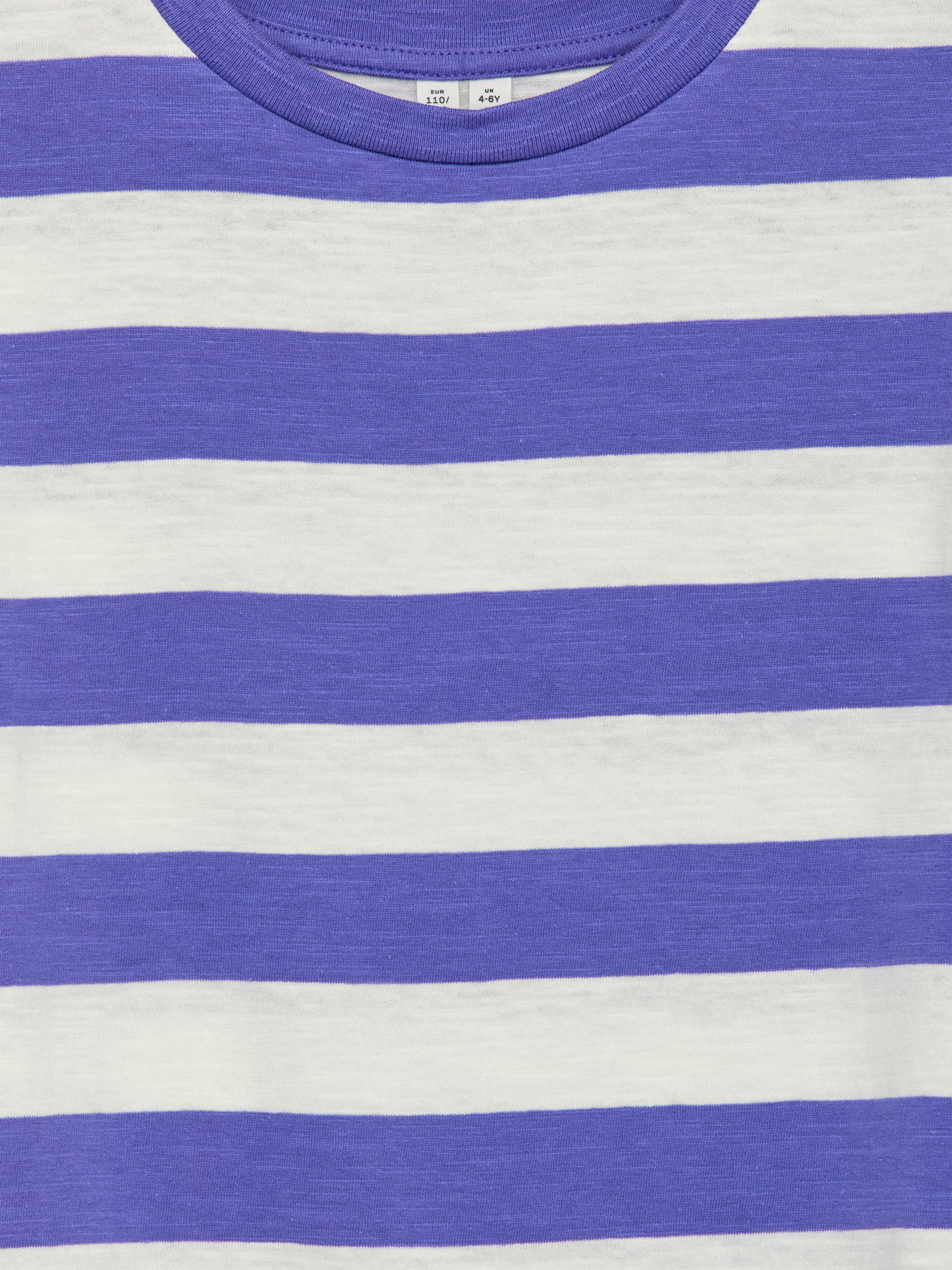 Slub-Knit T-Shirt - Purple/White - Oversized - Children - StillMedia/DescriptiveDetail - 2