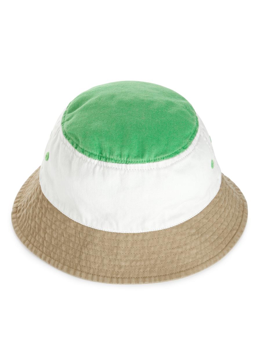 Colour-Blocked Bucket Hat - Green/White/Beige - Children - 1151545002