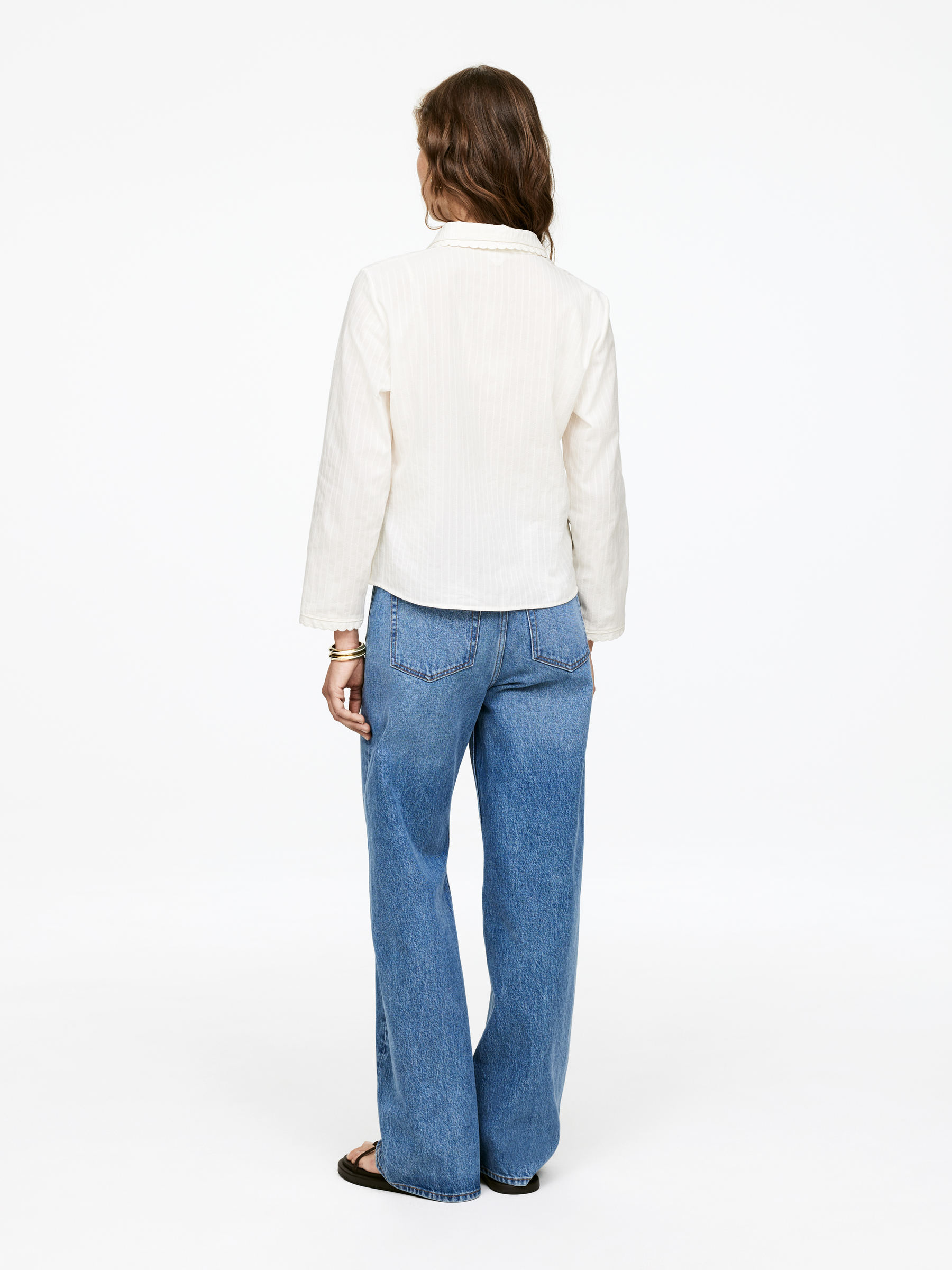 Scallop-Edge Blouse - Off White - Regular fit - Women - StillMedia/Lookbook - 6