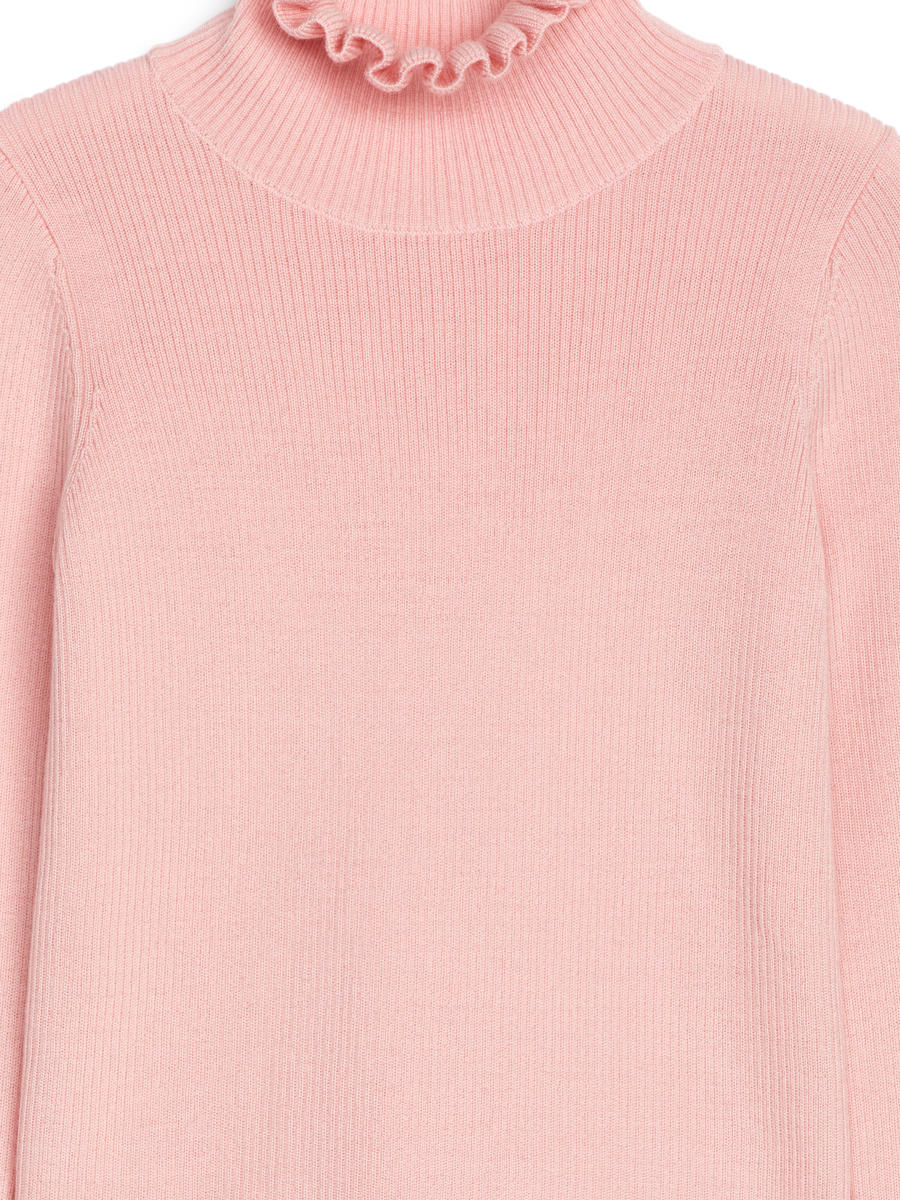 Frill-Collar Wool Jumper-#D1B3B3-13109