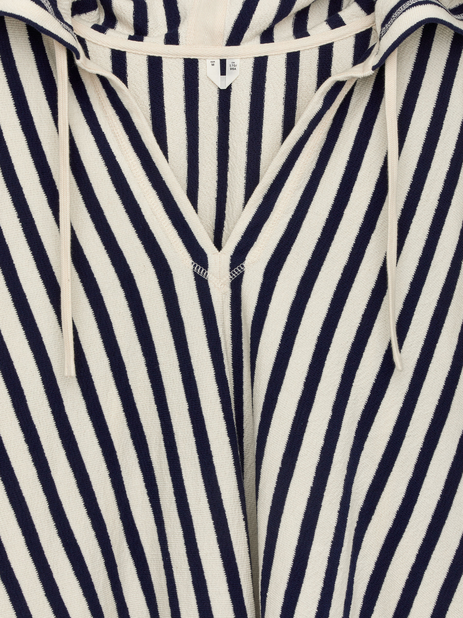 Hooded Towel Top - Off White/Dark Blue - Loose fit - Women - StillMedia/DescriptiveDetail - 2