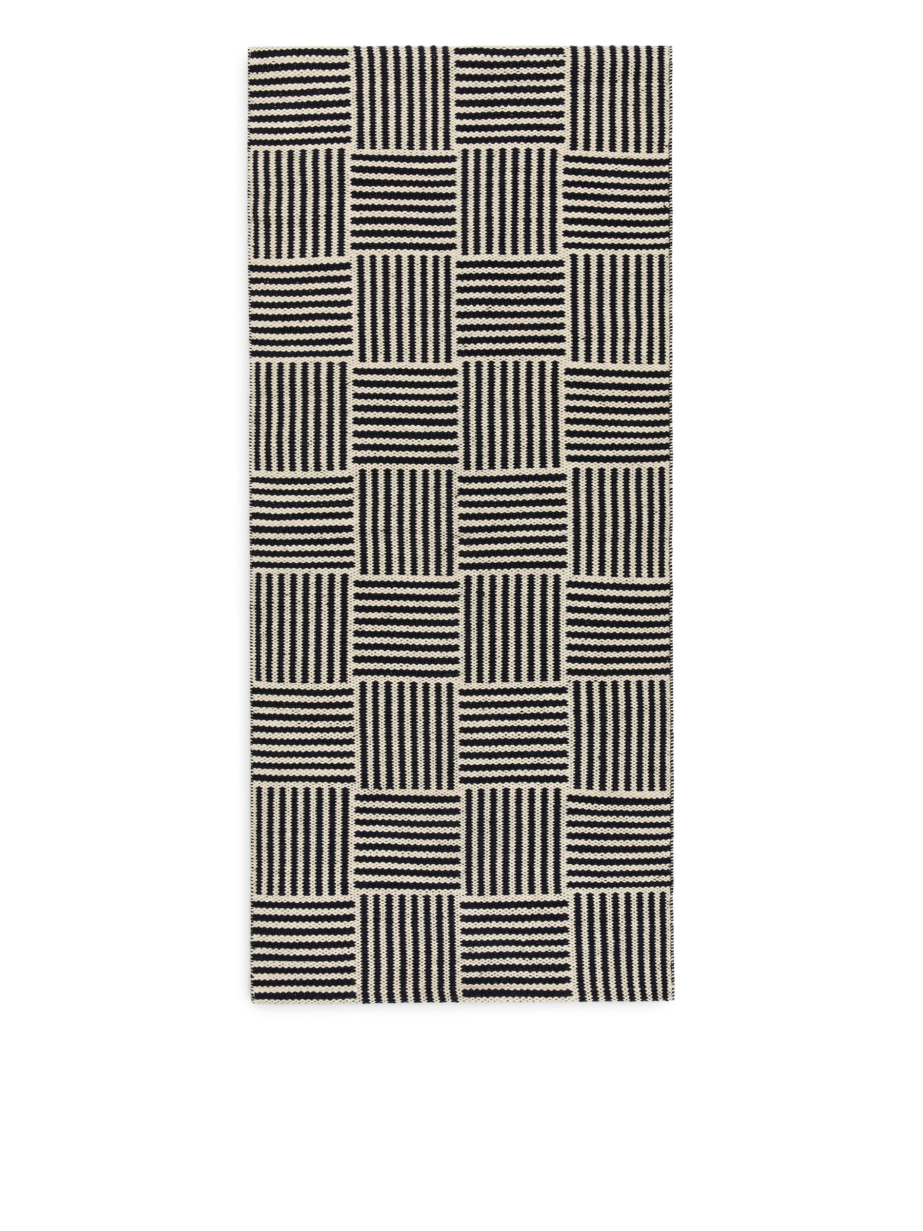 Läufer aus Baumwolle und Wolle, 84 x 190 cm - Cremeweiß/Schwarz - Homeware - StillMedia/DescriptiveStillLife - 2