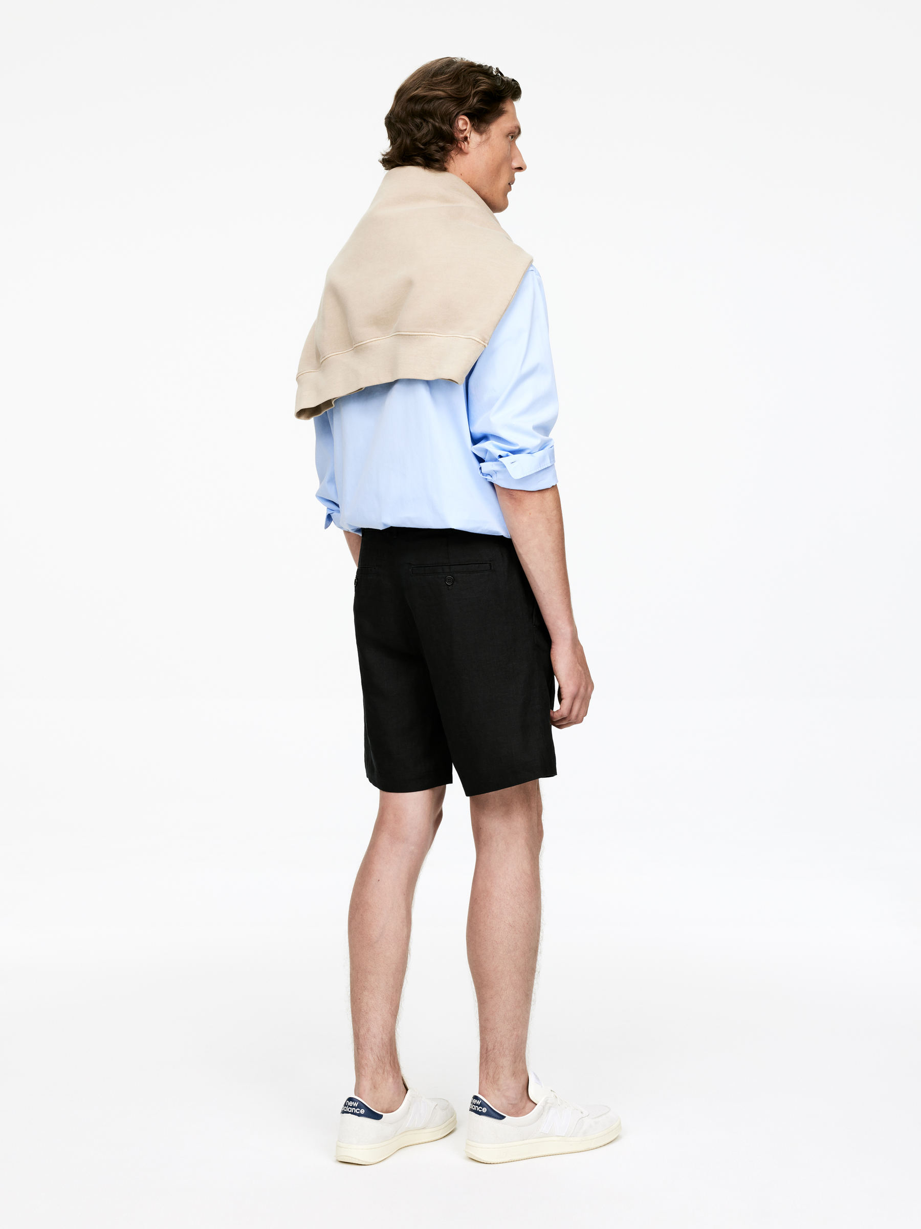 Linen Shorts - Black - Regular fit - Men - StillMedia/Lookbook - 6