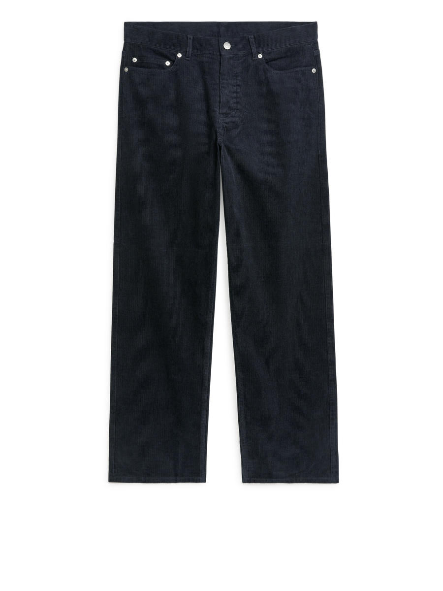 LOOSE Corduroy Trousers-#2F3237-9735