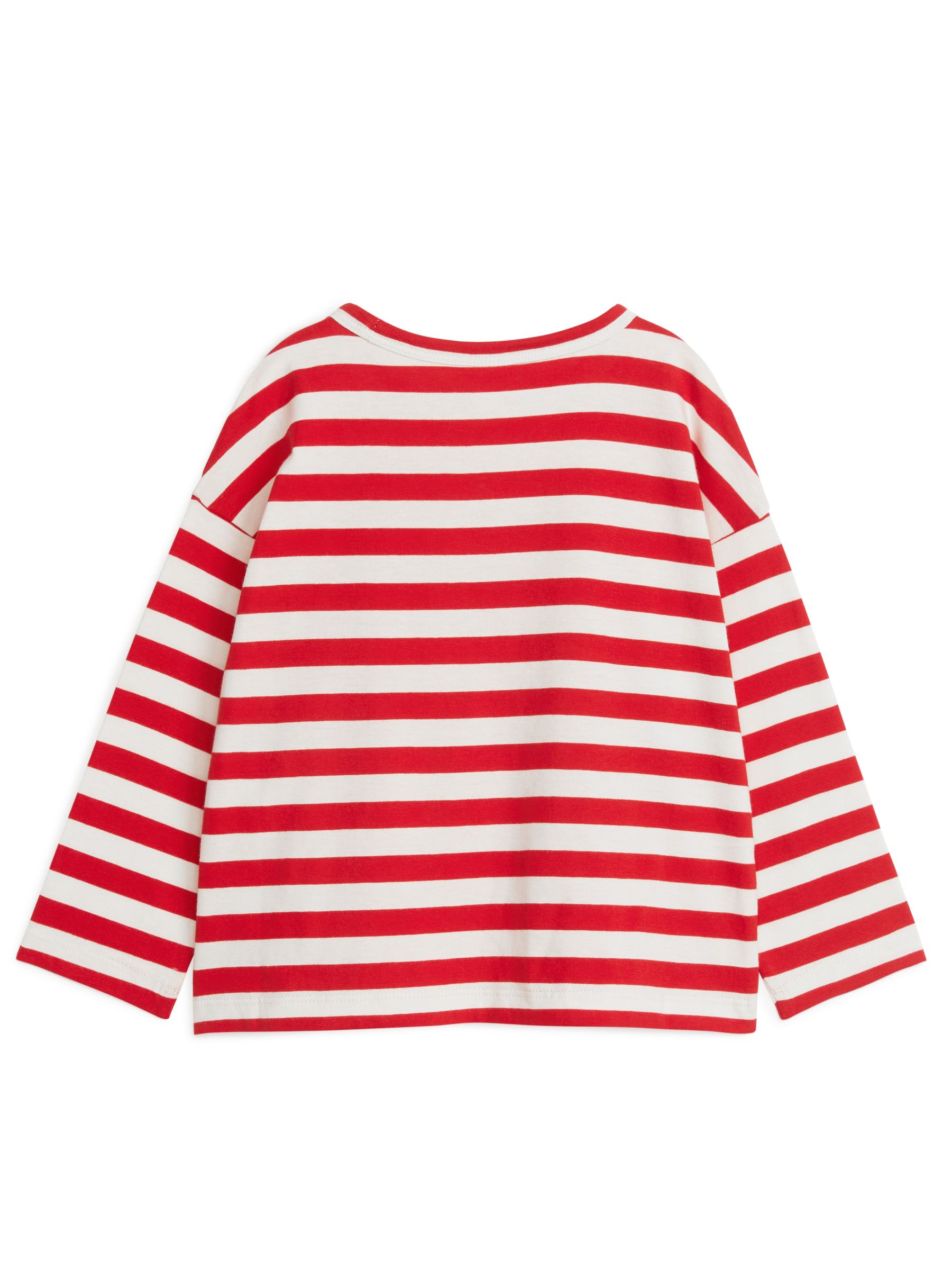 T-shirt oversize a maniche lunghe - Rosso/Bianco sporco - Oversize - Children - StillMedia/DescriptiveStillLife - 1