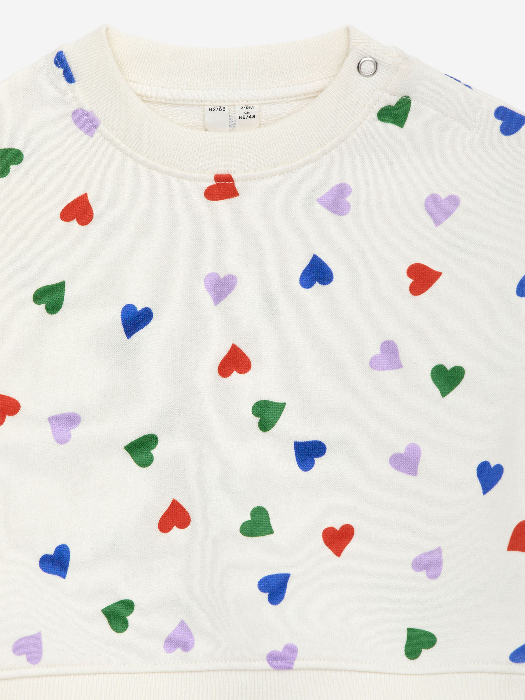 Cotton Sweatshirt - Off White/Hearts - Loose fit - Children - StillMedia/DescriptiveDetail - 1