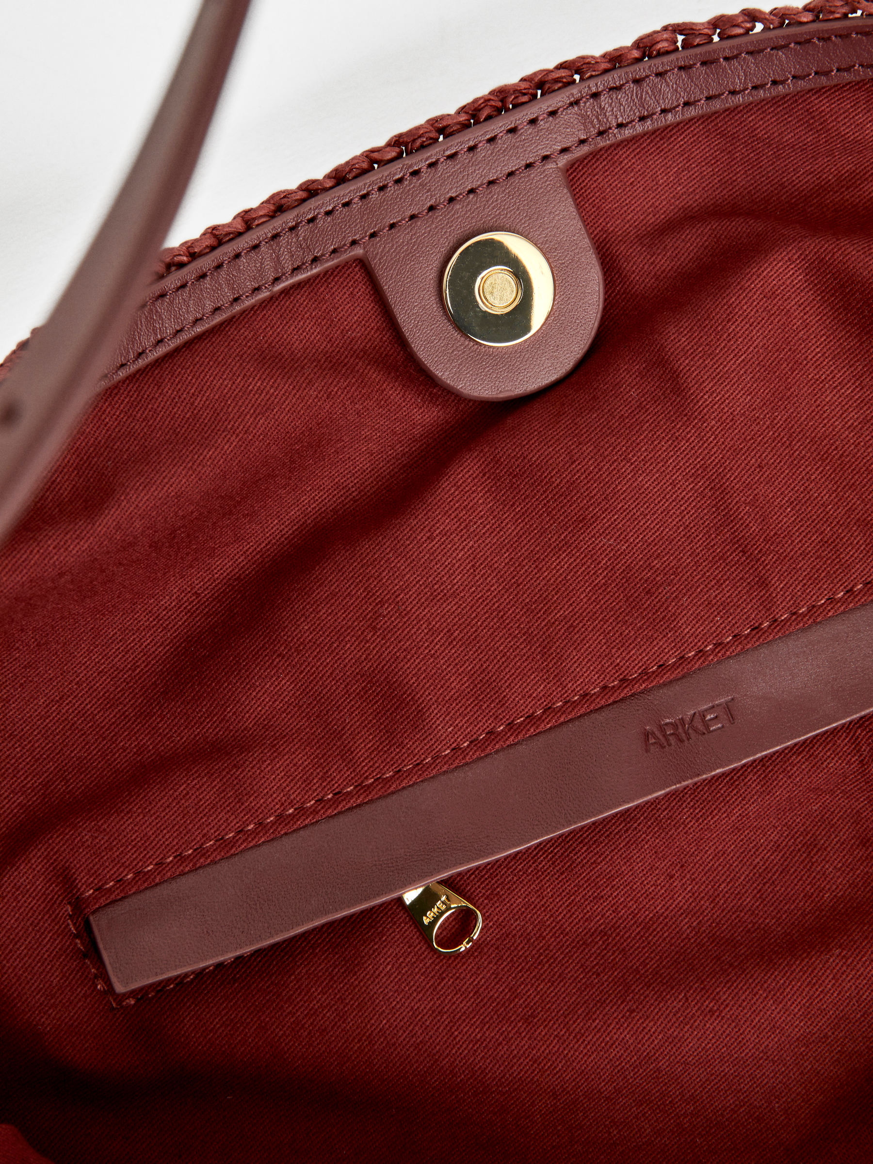 Lined Straw Bag - Reddish Brown - Women - StillMedia/DescriptiveDetail - 3