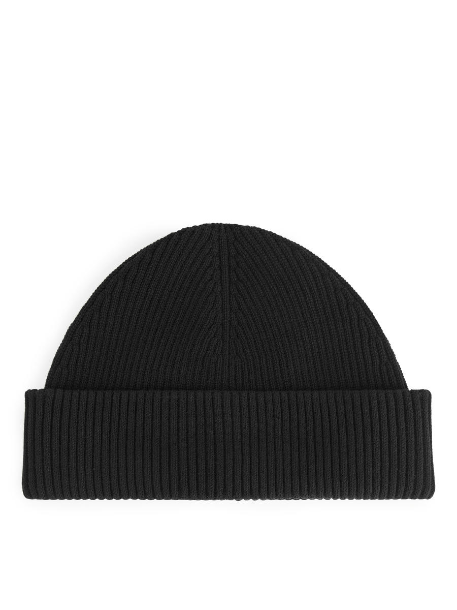 Short Ribbed Cotton Beanie-#272628-2011