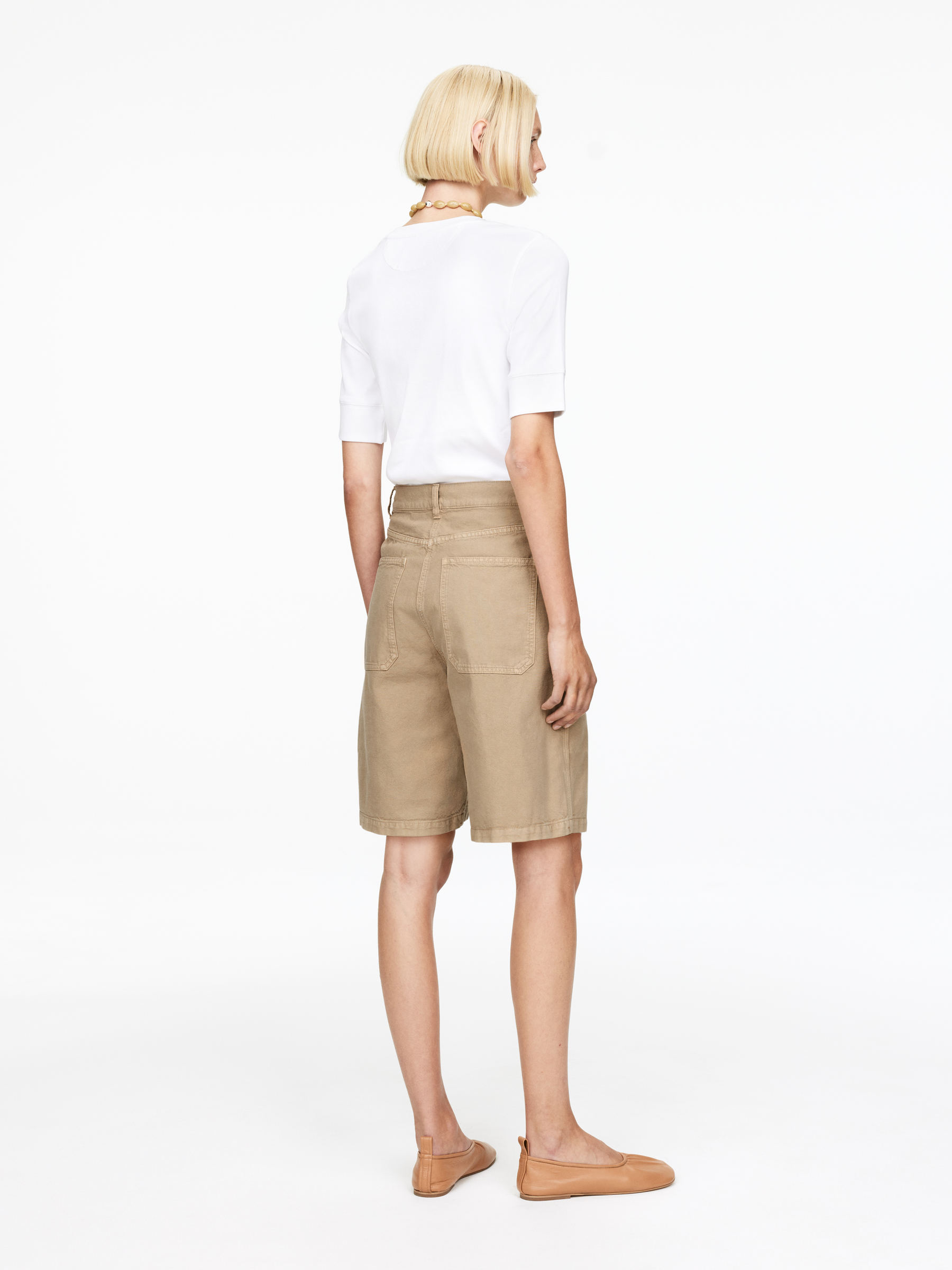Workwear Shorts - Beige - Relaxed fit - Women - StillMedia/Lookbook - 5