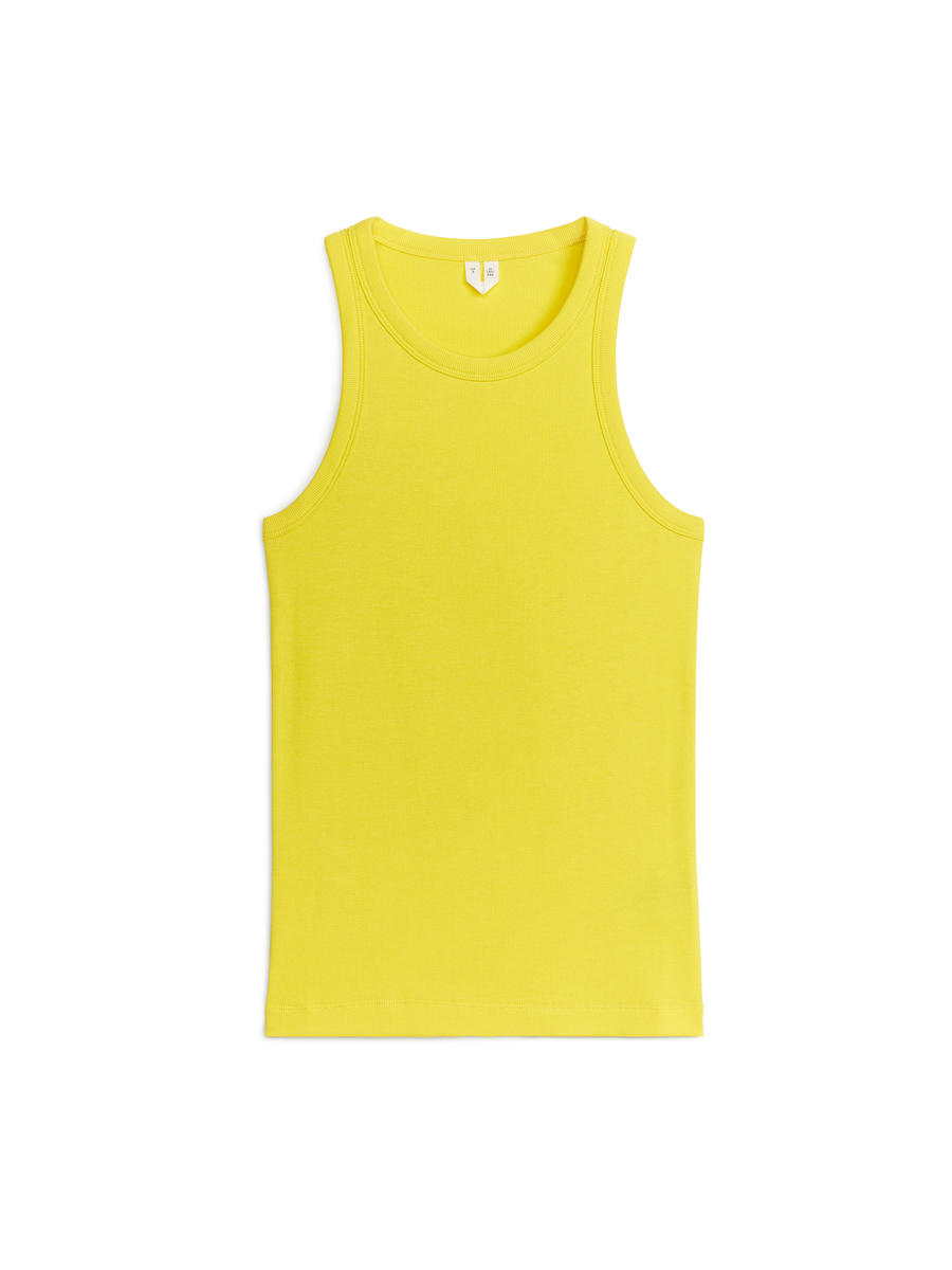 Rib Racer Tank Top - Yellow - Slim fit - Women - 0905140041