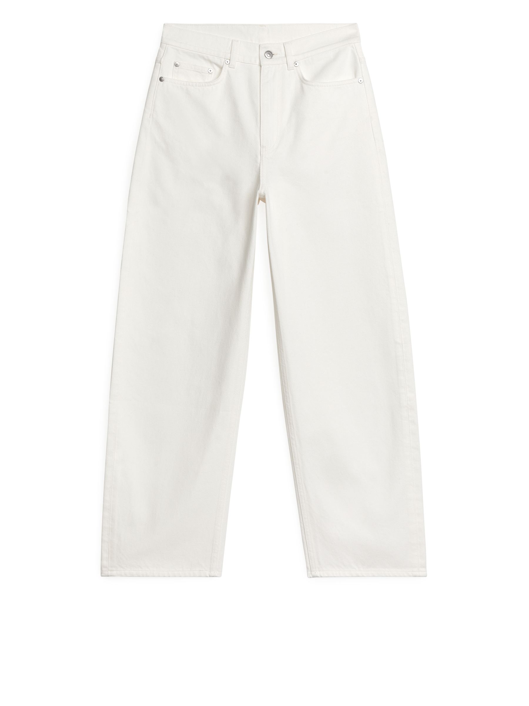 BARREL LEG Non-Stretch Jeans - White - Loose fit - Women - StillMedia/DescriptiveStillLife - 2