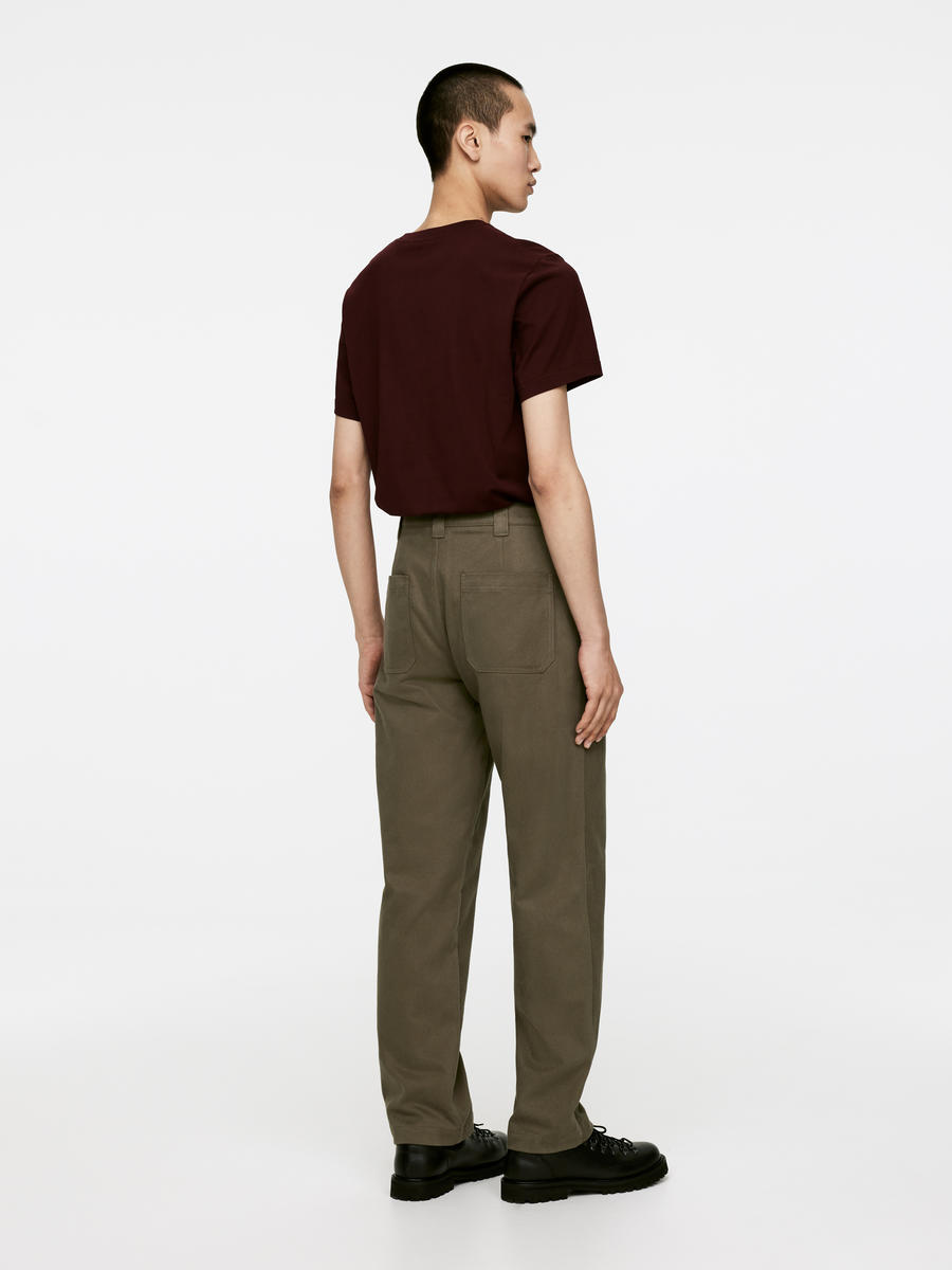 Cotton Moleskin Twill Trousers-#726A5D-12625