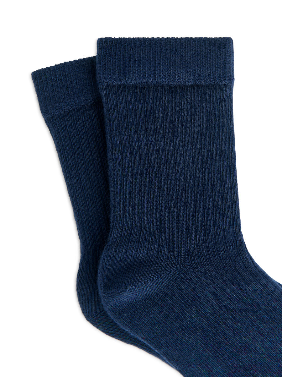 Rib Knit Socks, 3 Pairs-#23263B-10920