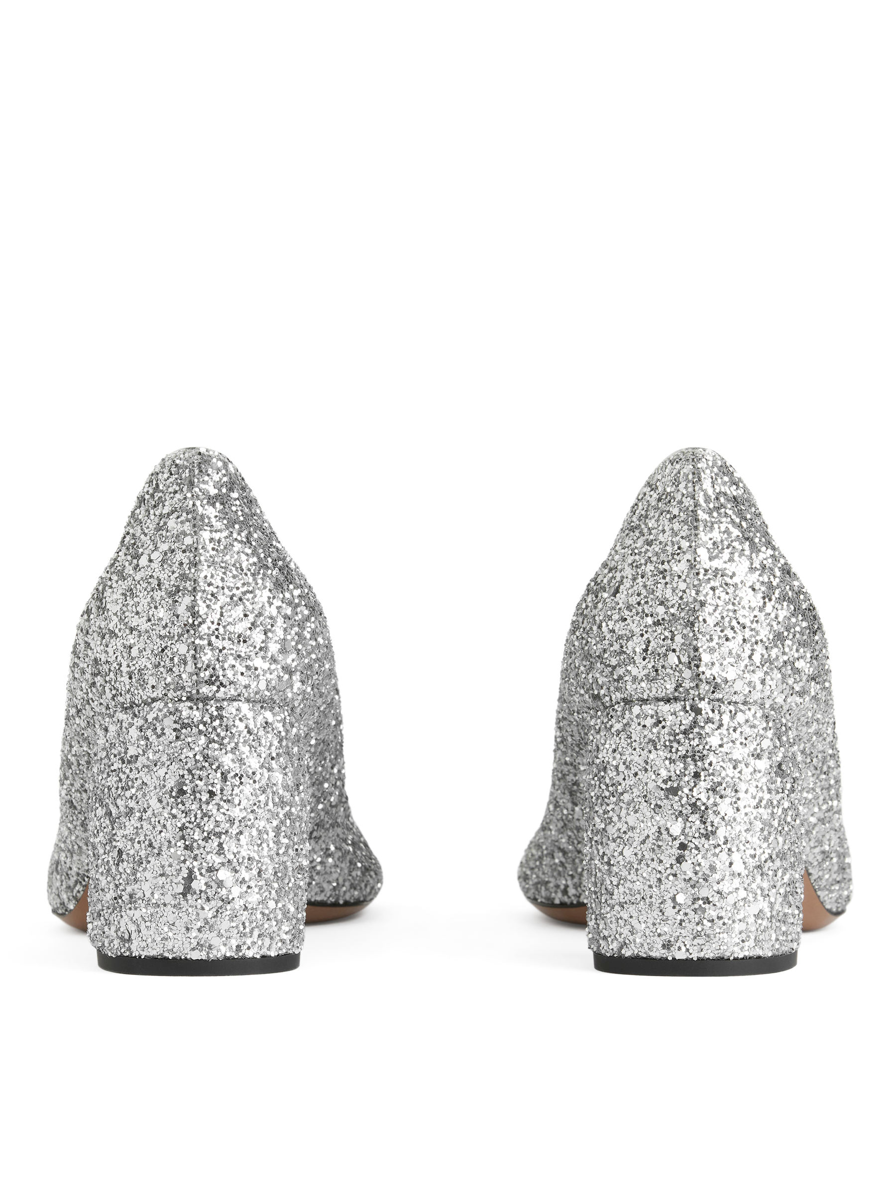 Décolleté glitterate con tacco a blocco - Argento - Women - StillMedia/DescriptiveStillLife - 5