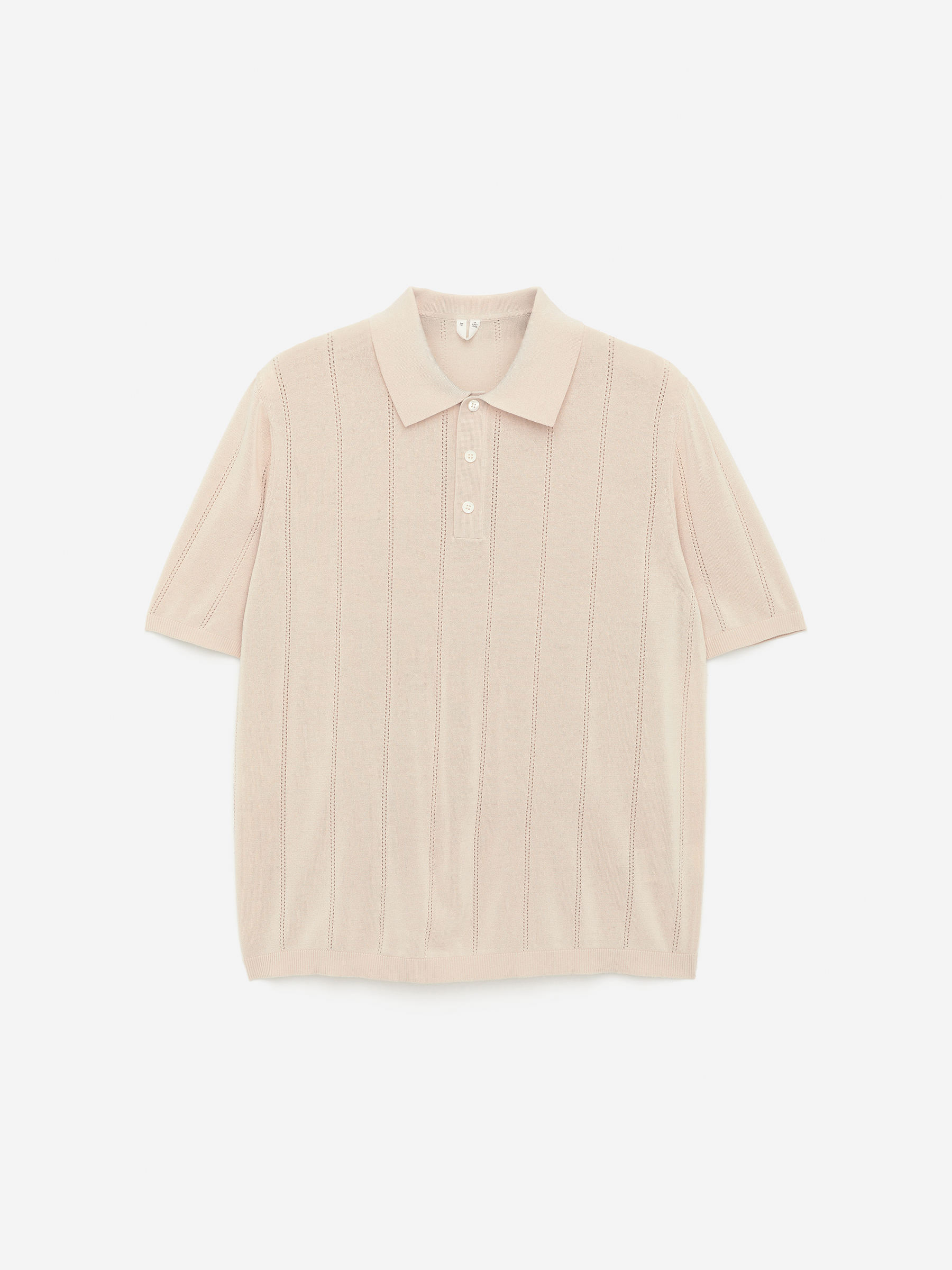 Pointelle Polo Shirt-#D0C2AA-15224