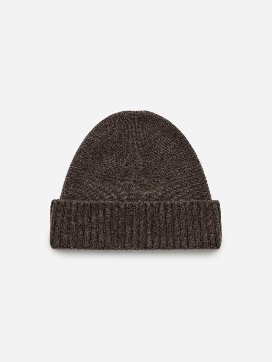 Cashmere-Wool Beanie-#604E3B-5843