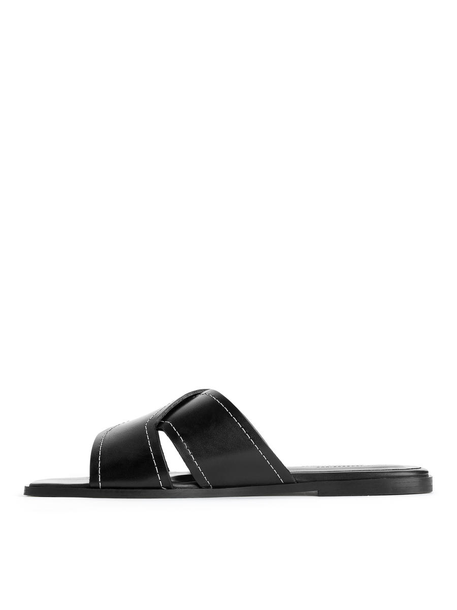 Leather Slides-#272628-7296