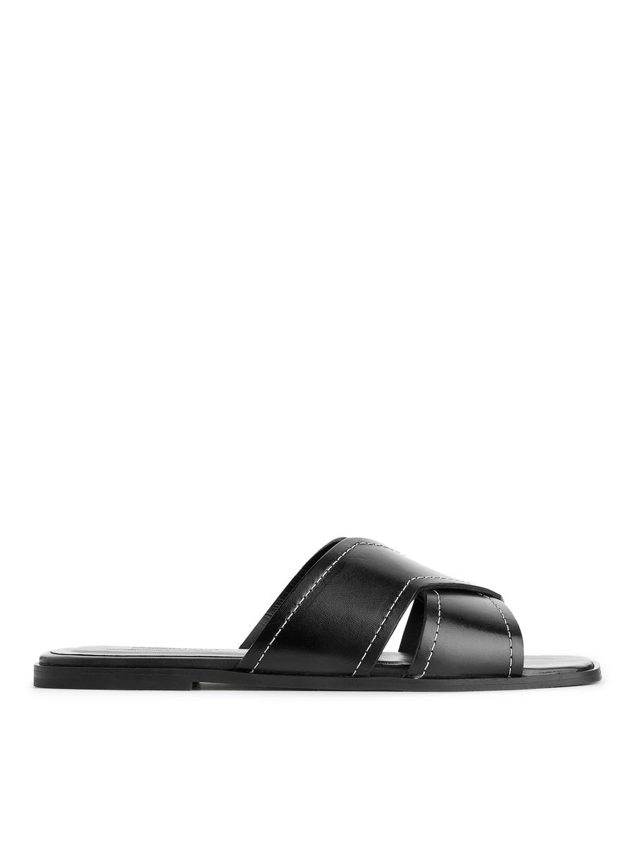 Leather Slides-#272628-7296