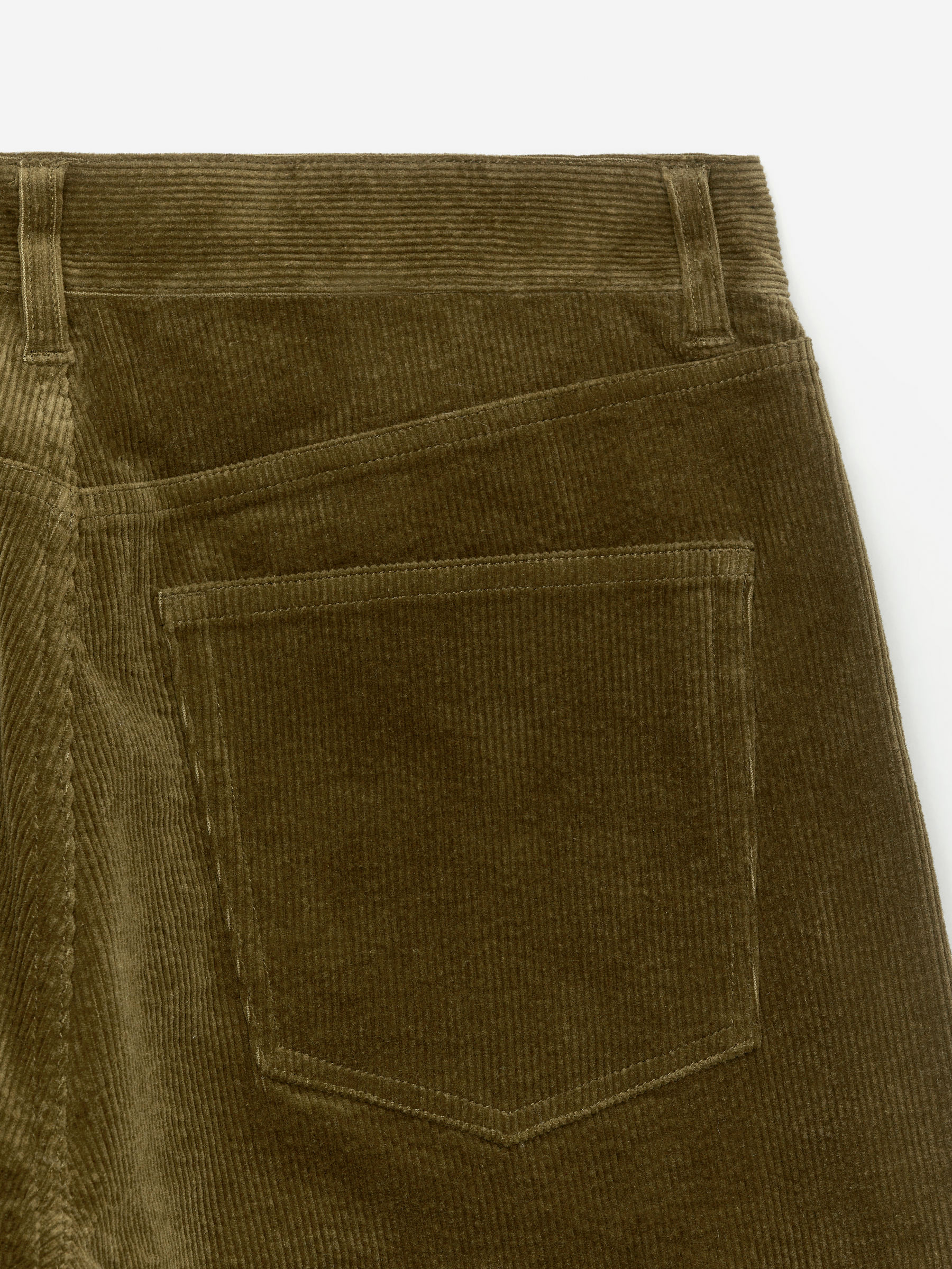 CORAL Corduroy Wide Jeans - Dark Khaki Green - Relaxed fit - Women - StillMedia/DescriptiveDetail - 1