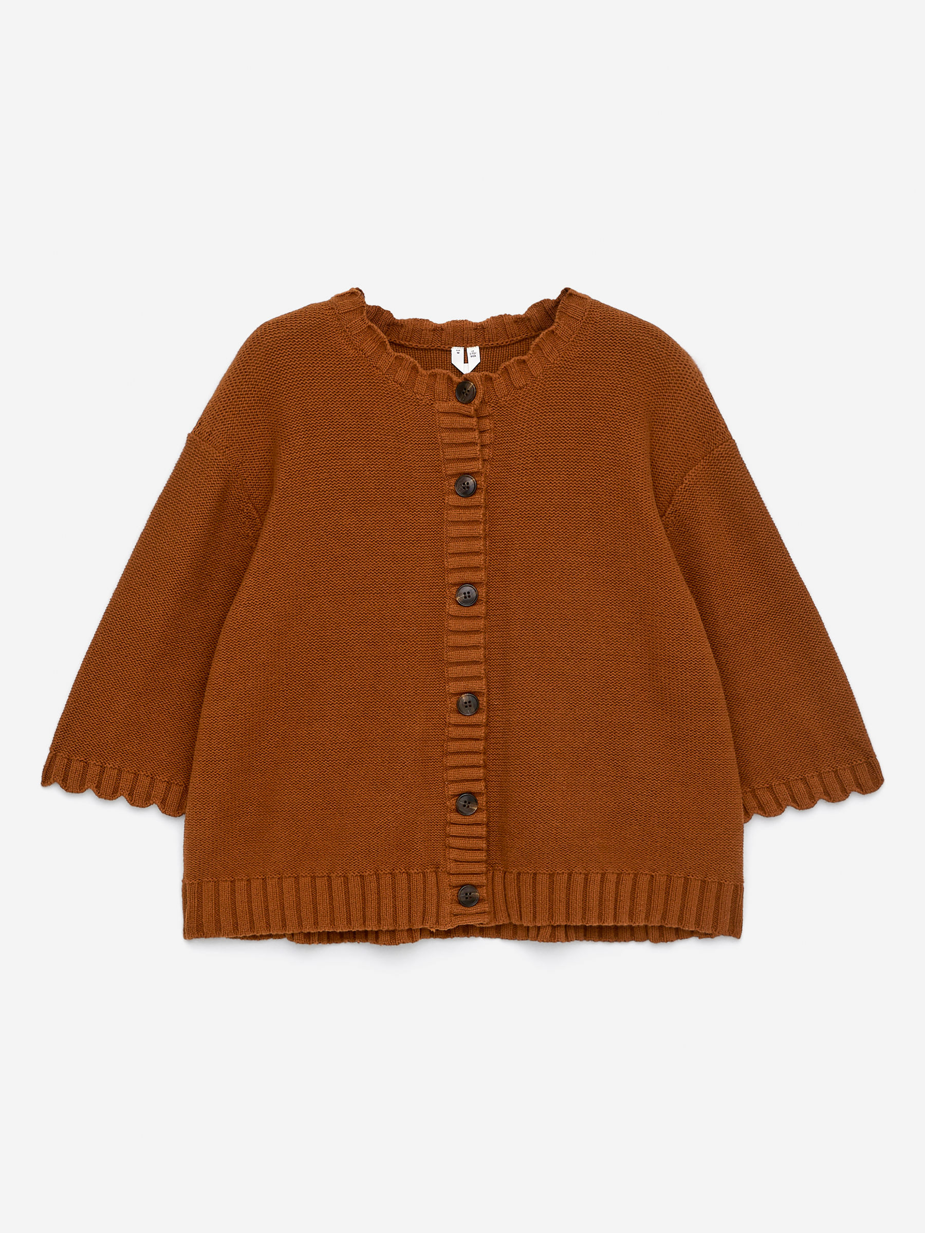 Cárdigan de algodón con borde festoneado - Óxido - Corte holgado - Women - StillMedia/DescriptiveStillLife - 1