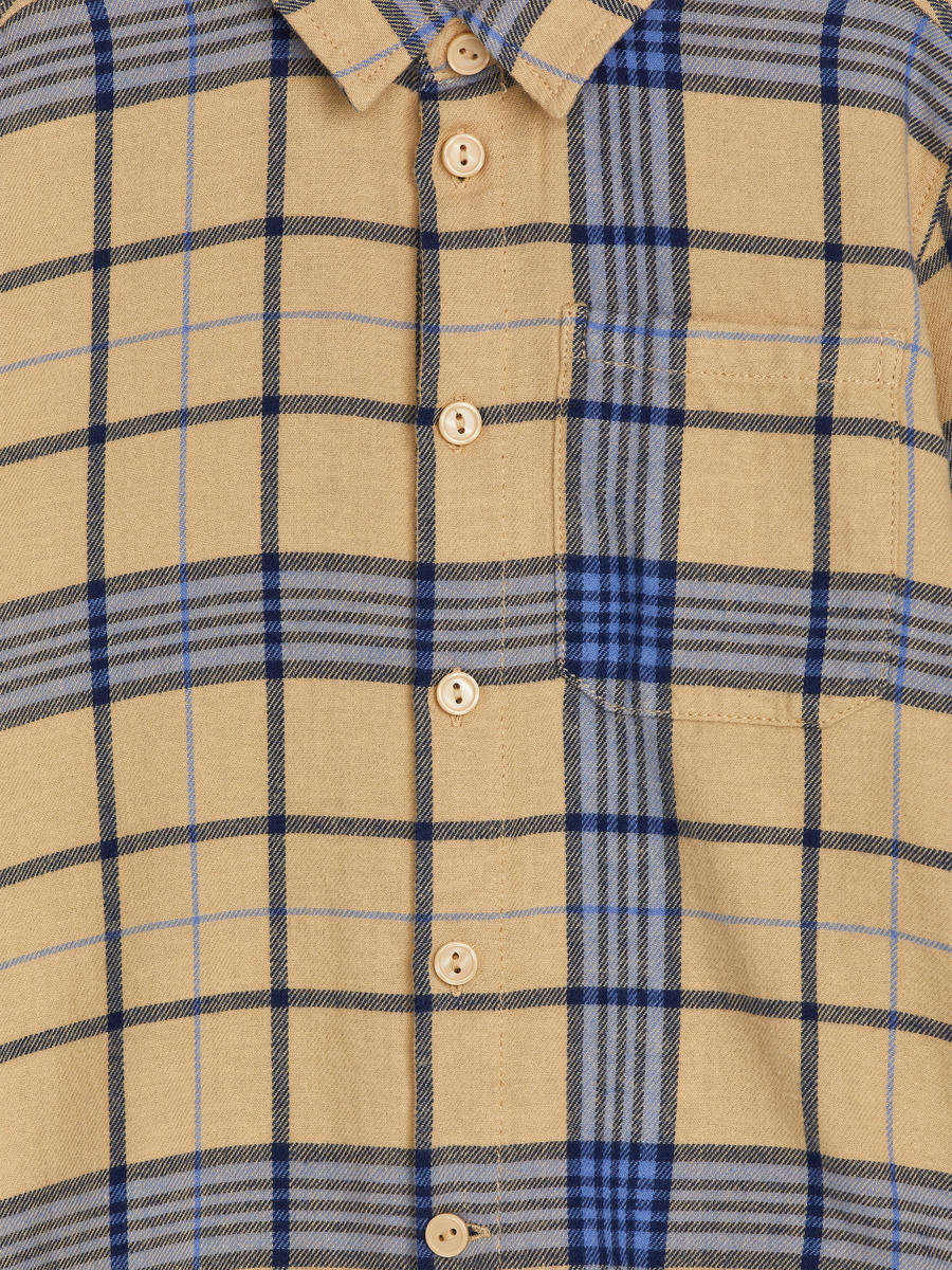 Checked Flannel Shirt-#C1AC93-12668