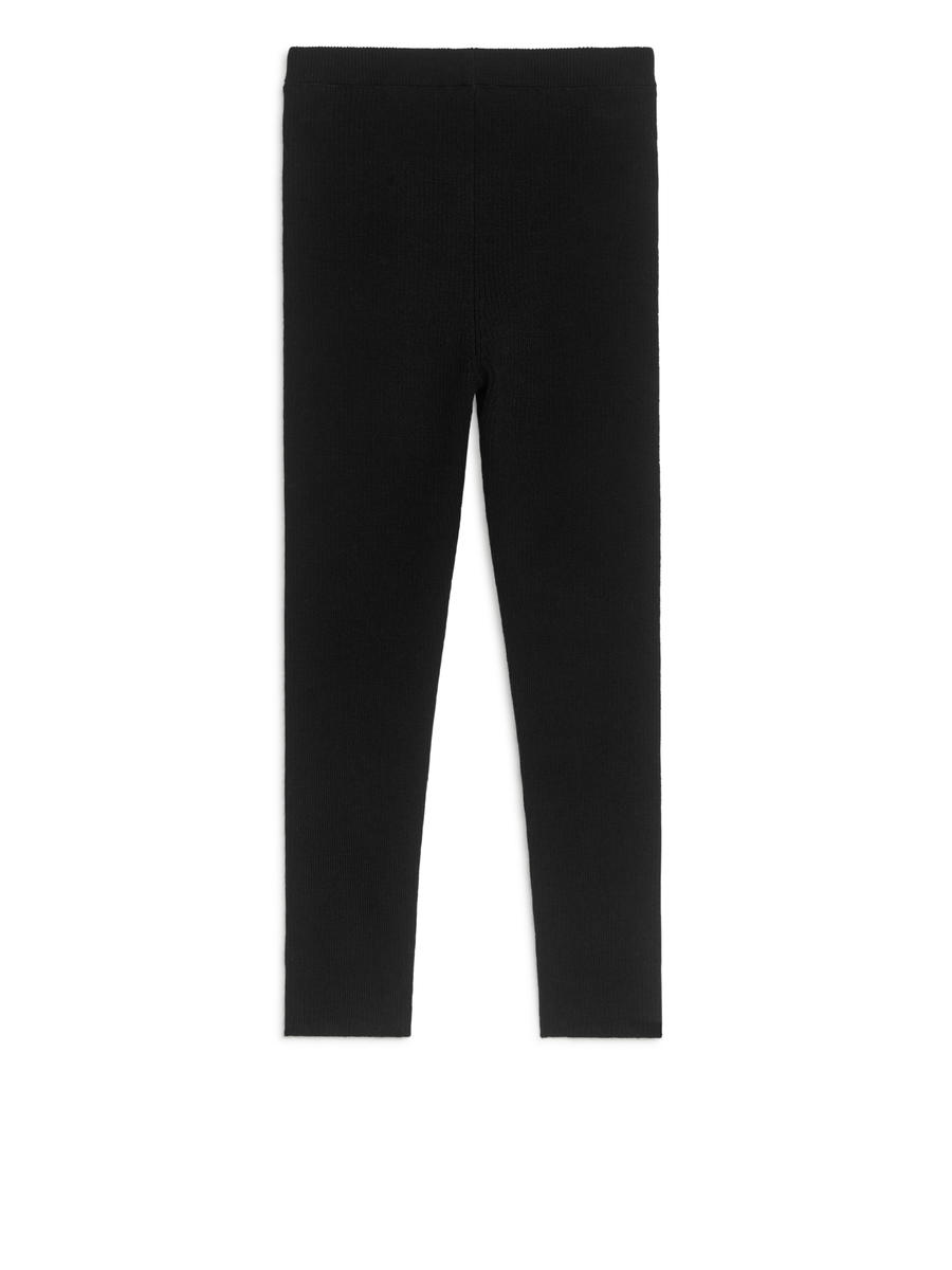 Wool-Blend Rib Leggings-#272628-10224