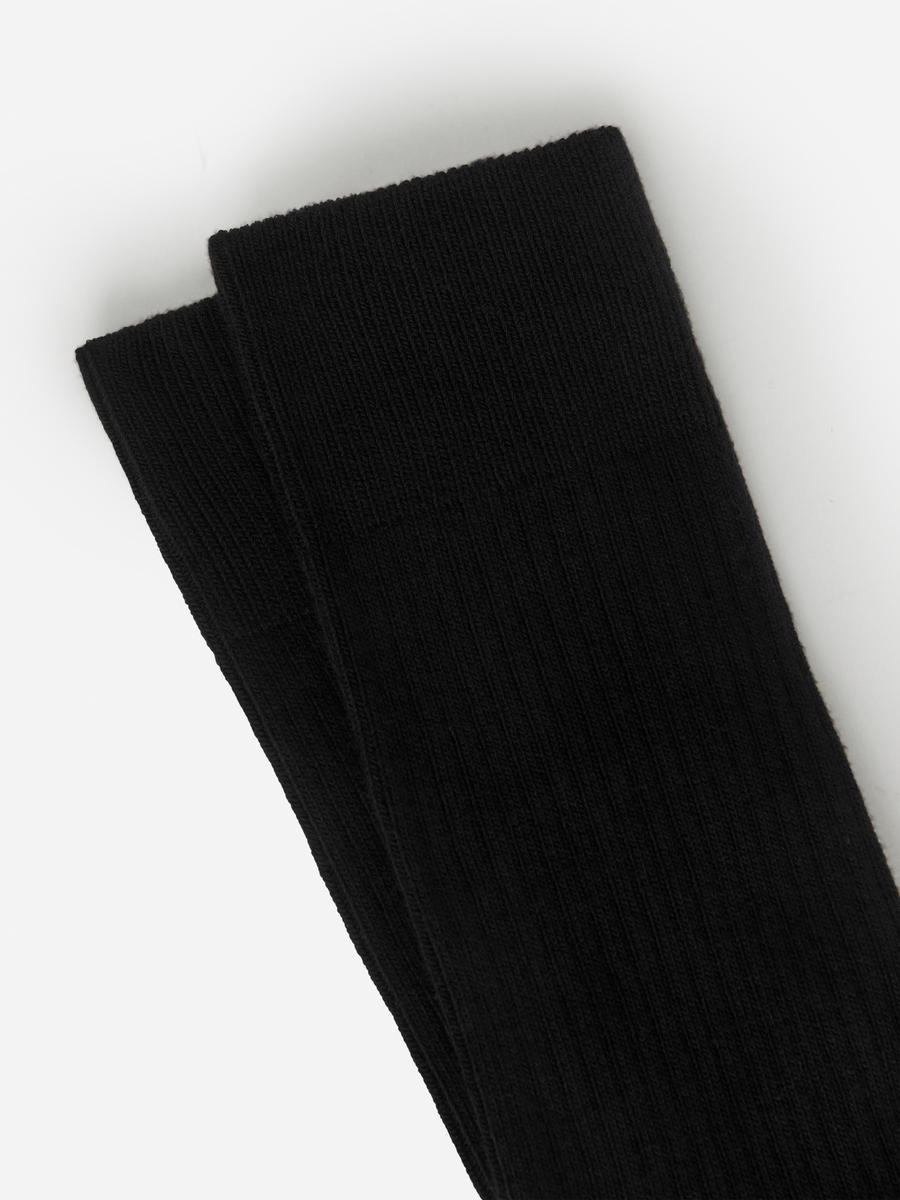 Supima Cotton Rib Socks - Black - Regular fit - Men - 0633369003