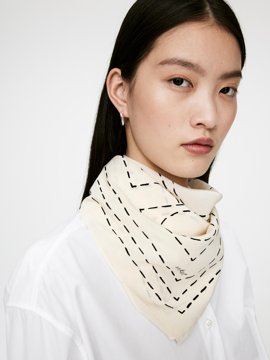 Silk Scarf-#DCD6C7-11569