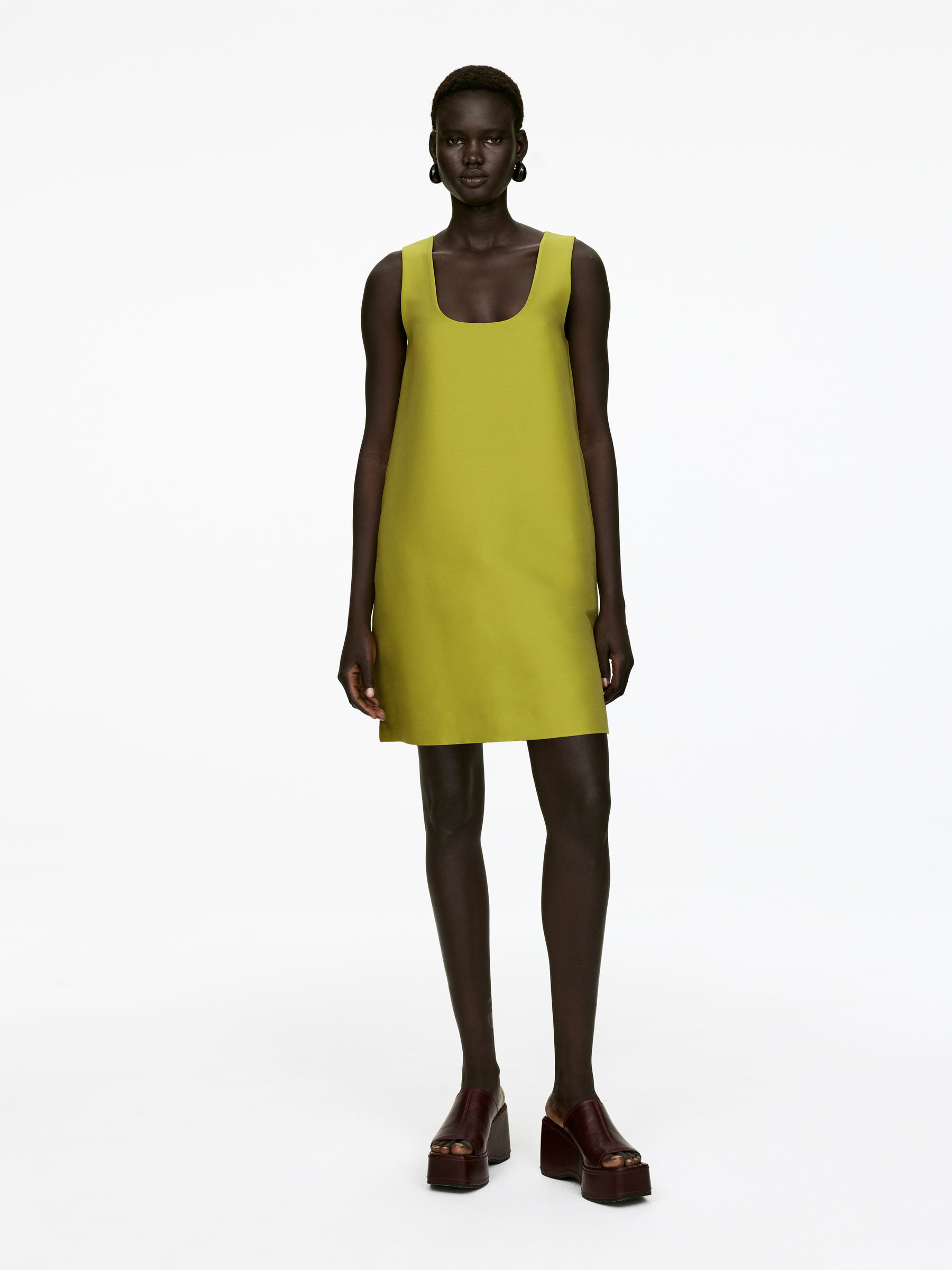 Sculptural Mini Dress-#CCD51F-15045