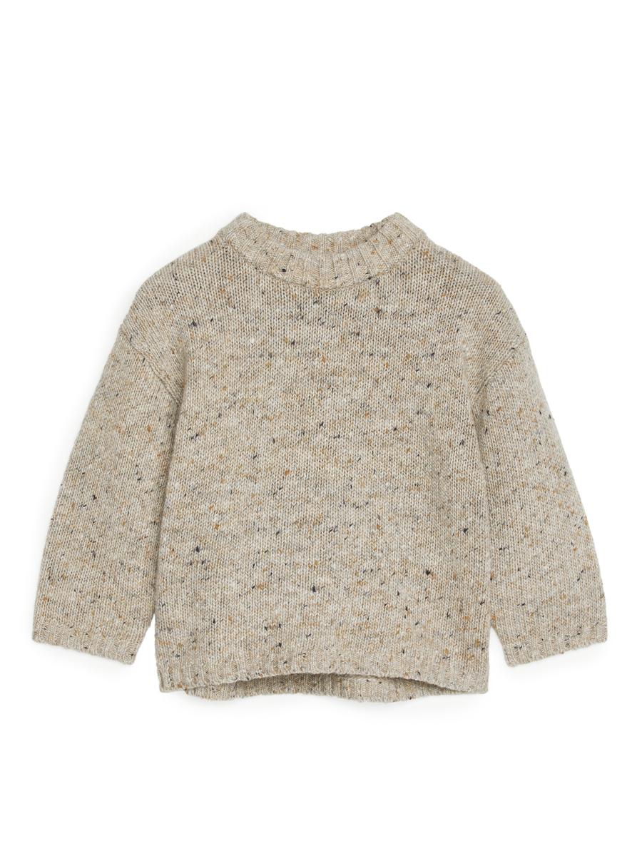 Neps Wool-Blend Jumper-#BBAB92-11179